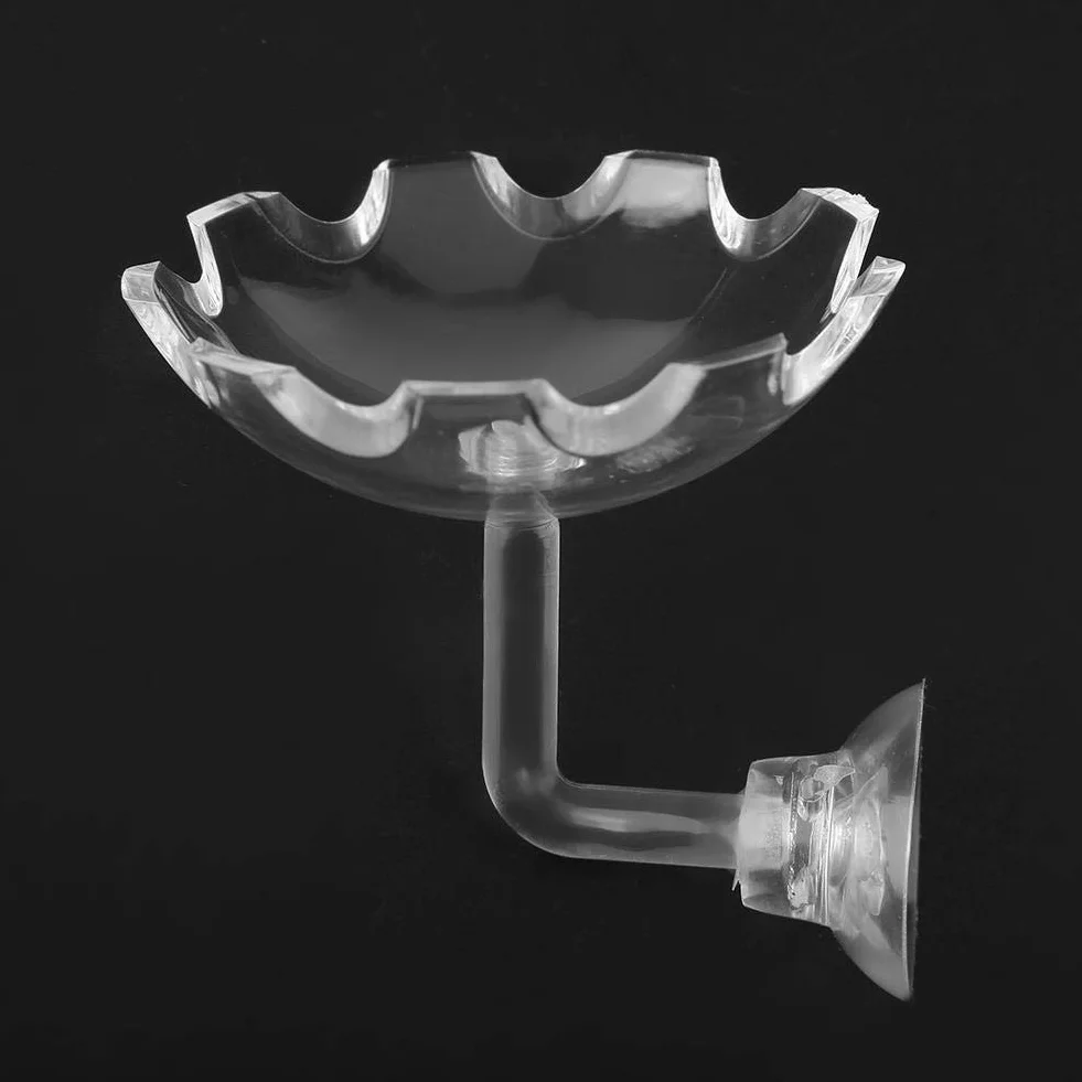 Shrimp Futternapf Acryl Sucker Cup Design Aquarium Bowl Tray Wasser Lebensmittel Kleiner Reptil Würmer Haustiere Dish Feeder Bowl