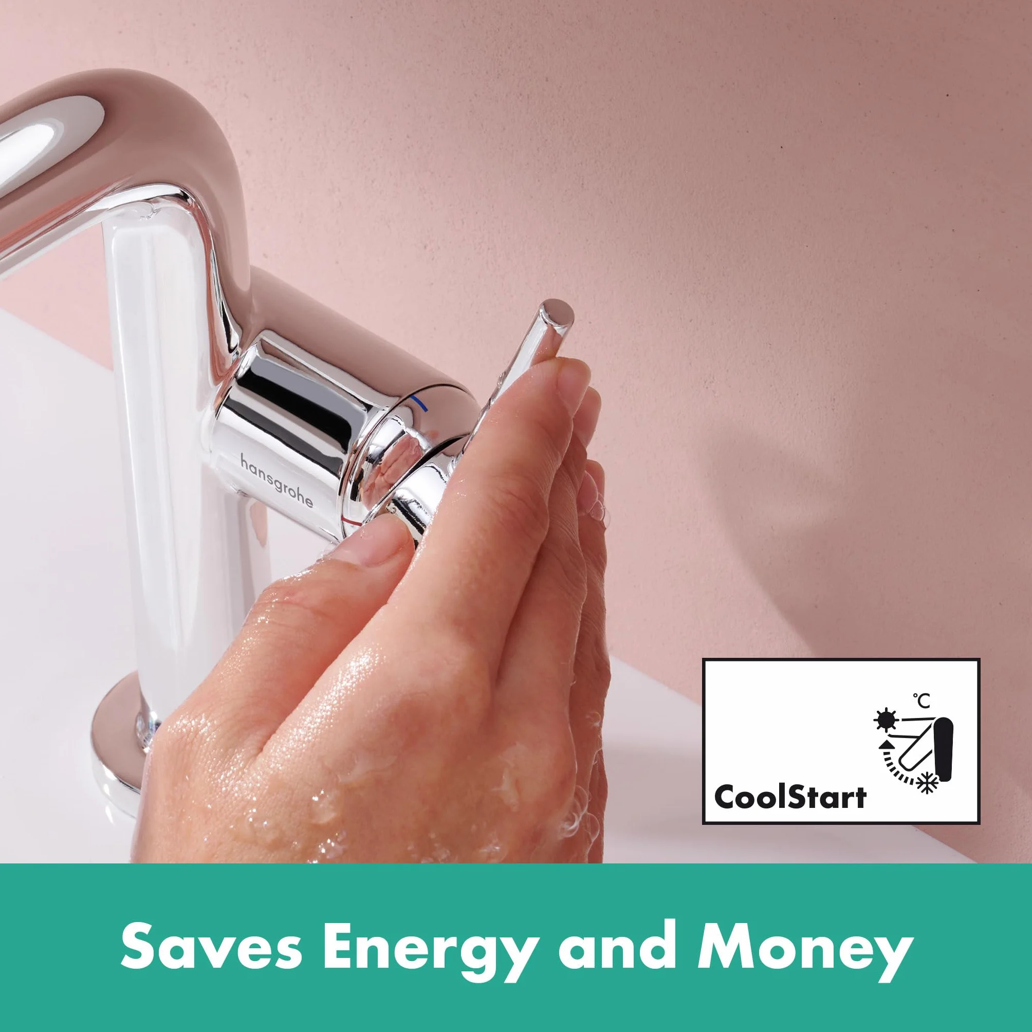 hansgrohe Tecturis S Fine jednouchwytowa bateria umywalkowa chrom 112 mm EcoSmart+ CoolStart