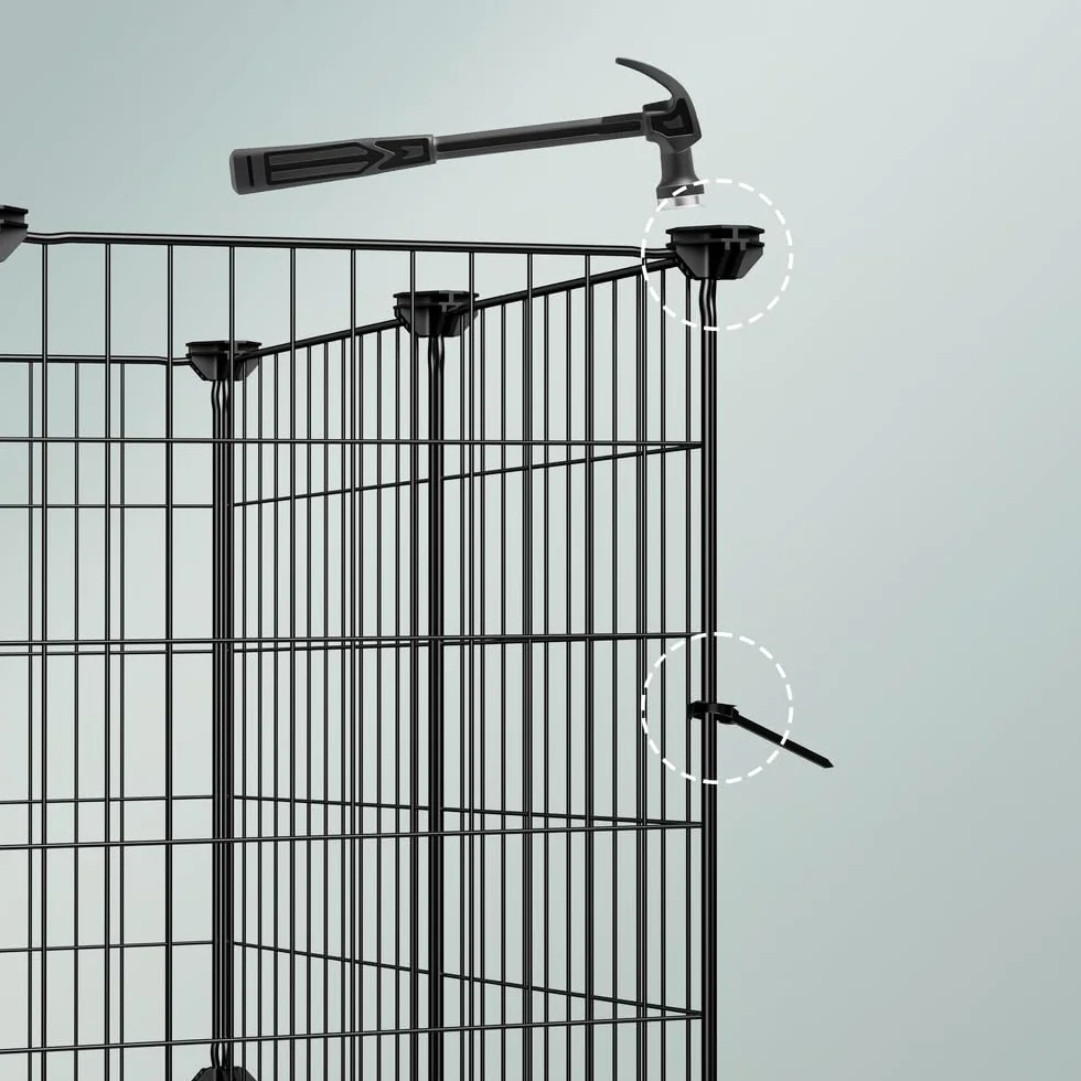 SONGMICS Wybieg dla małych zwierząt 123 x 63 x 41,5 cm czarny LPI012BH01