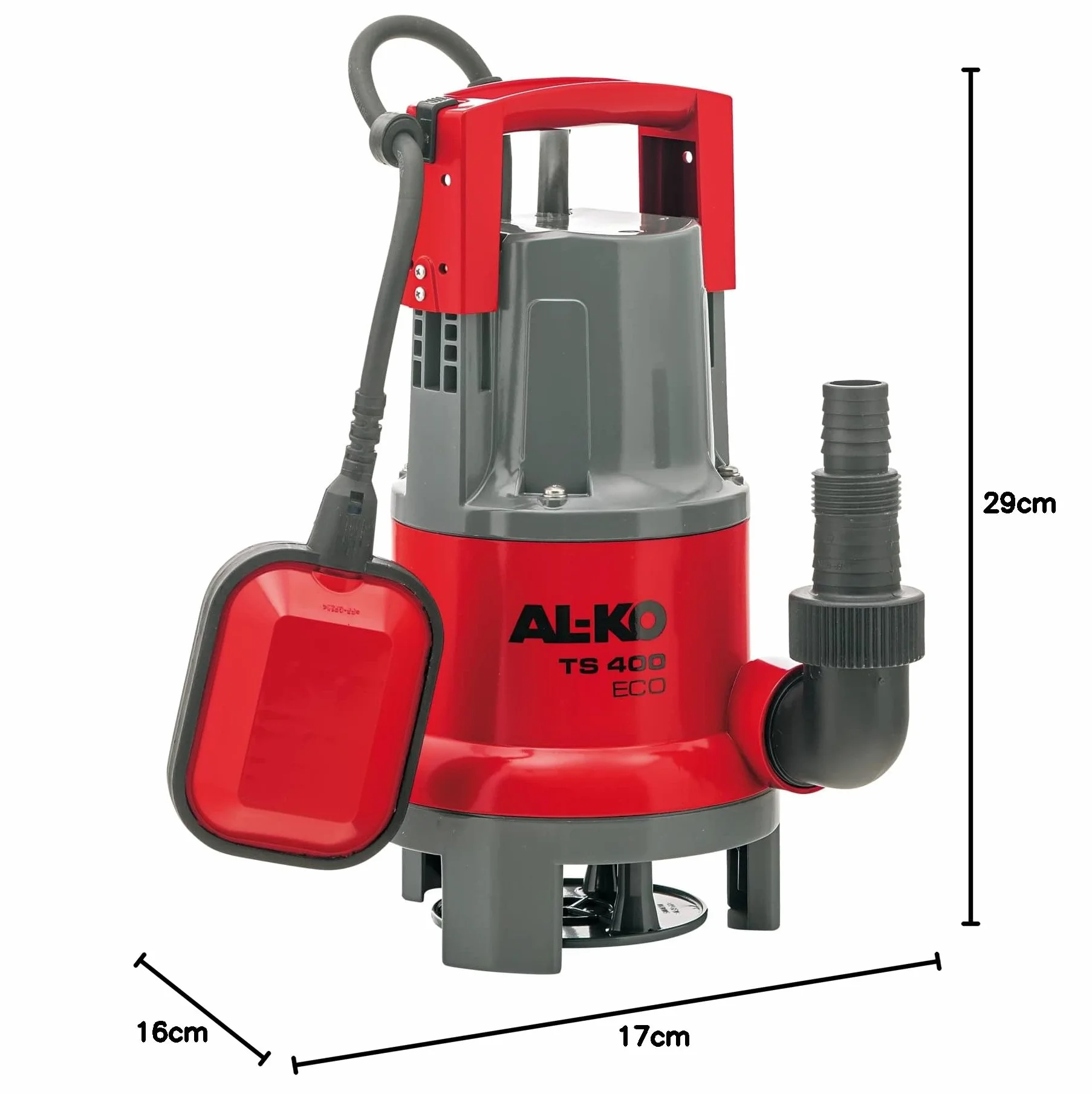 Al-Ko TS 400 Eco Pompa Zanurzeniowa, Czerwony, 21 x 29,5 x 21 cm