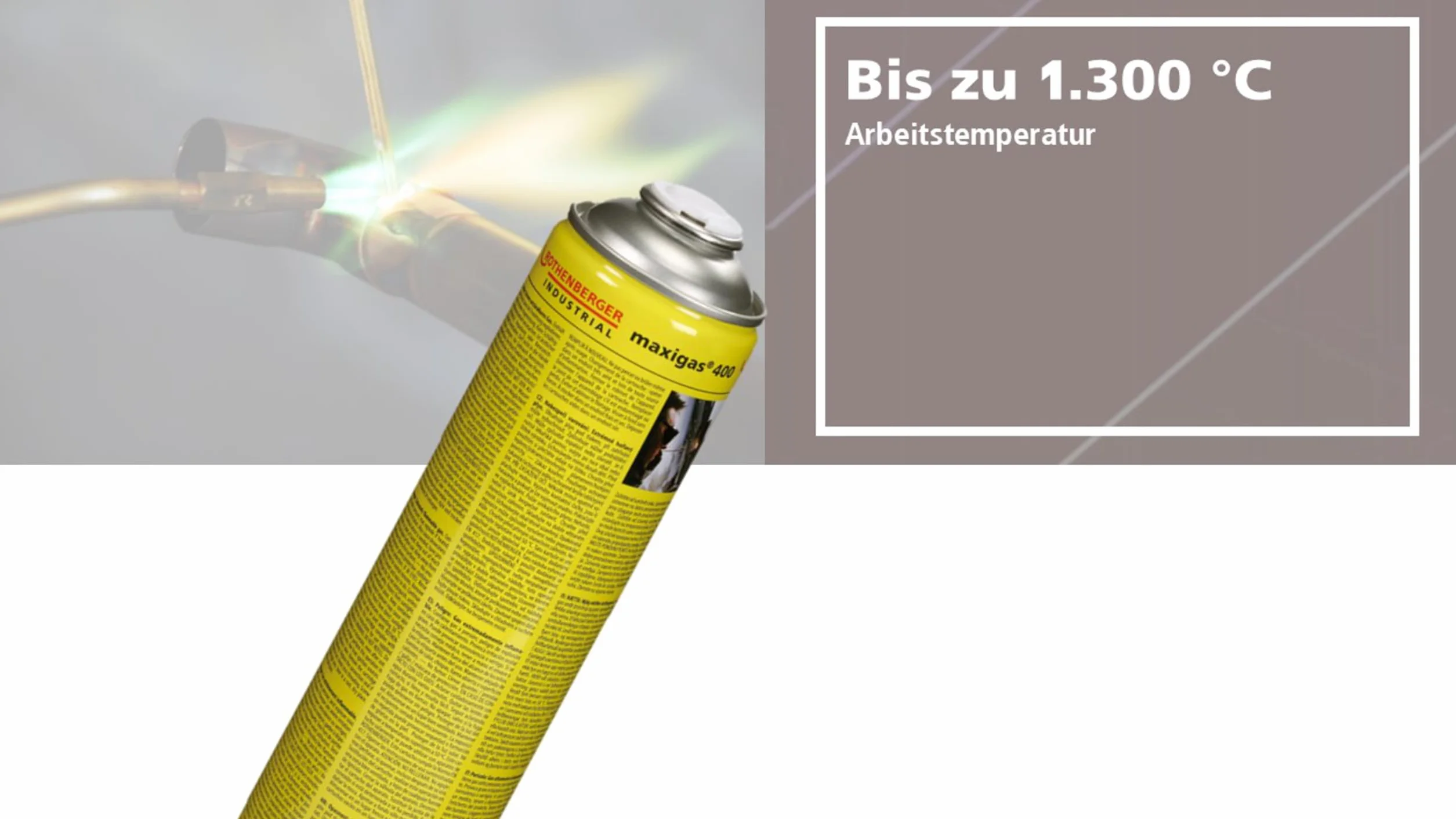 ROTHENBERGER Industrial - Maxigas 400 - Wkład Gazowy Paliwowy - Specjalny Mix Gazu - 600Ml, 35570