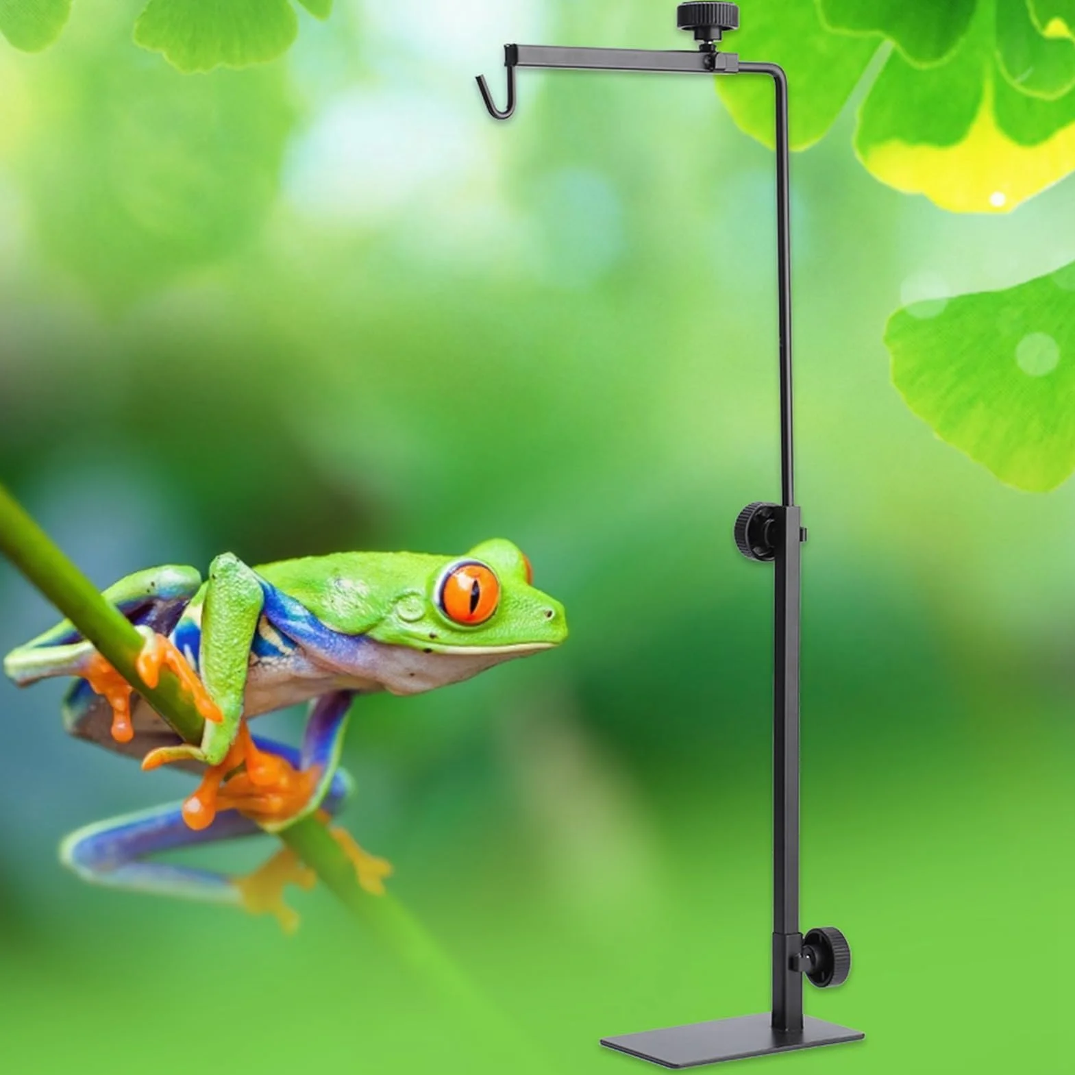 Stojak na lampę z gadami, regulowana wysokość metalowy uchwyt lampy płazy wąż jaszczurka żółw pająk terrarium lampa ciepła wieszak wspornik lampy podłogowej stojak