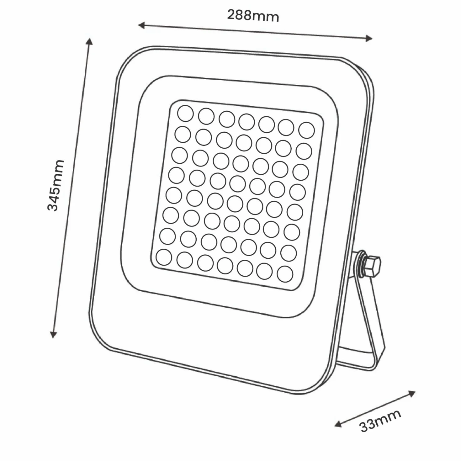 M Ledme - Napoli Plus reflektor Led 200 W, 24000 lumenów, możliwość ściemniania IP65, ciepłe światło (3000 k), oświetlenie zewnętrzne. Zastosowanie do ogrodu, patio, parkingu, hotelu, budynków itp.
