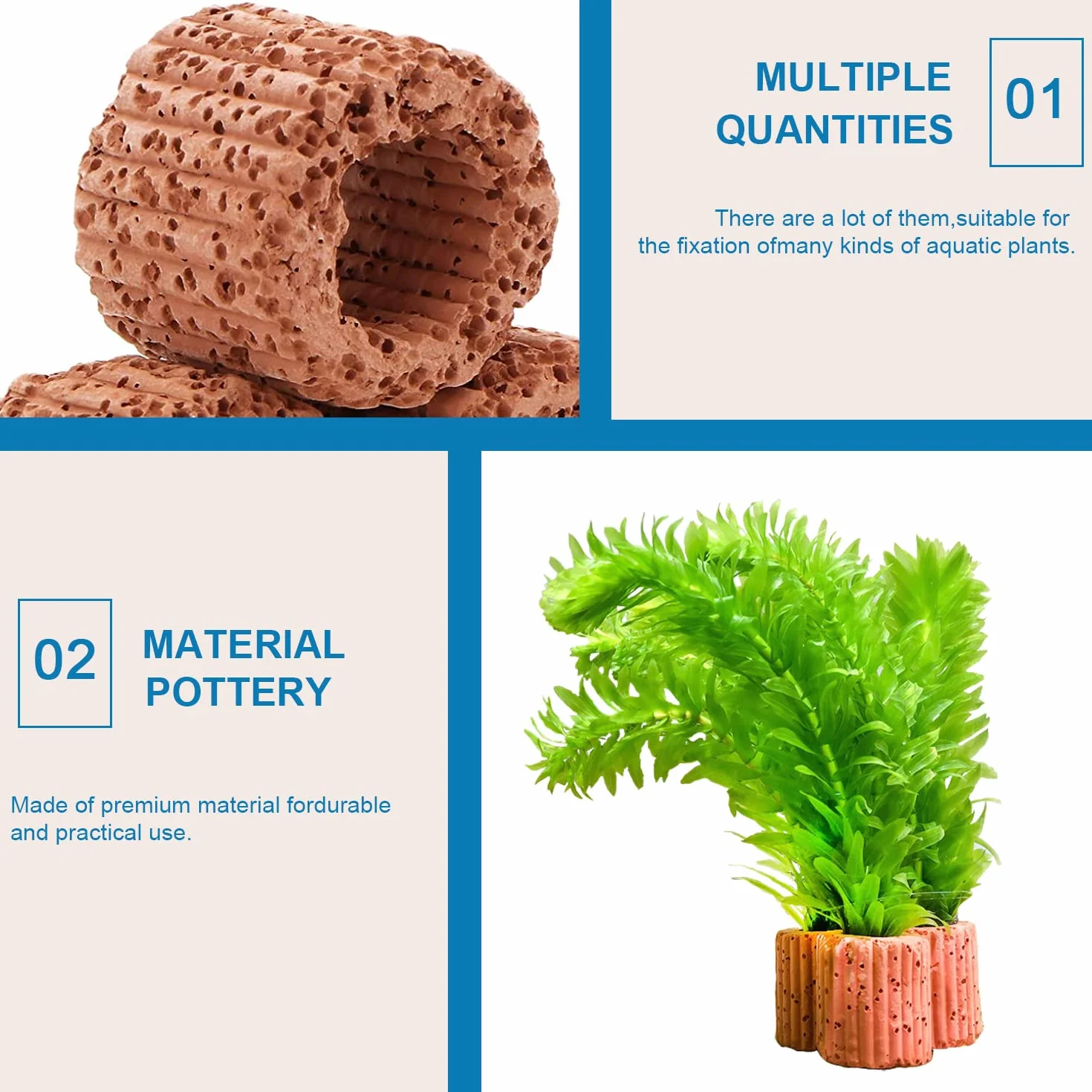 25 szt. Akwarium rośliny wodne stały pierścień, ceramiczny pierścień do roślin wodnych do akwarium krajobrazu, uchwyt na ceramikę, pierścień grawitacyjny, dekoracja akwarium