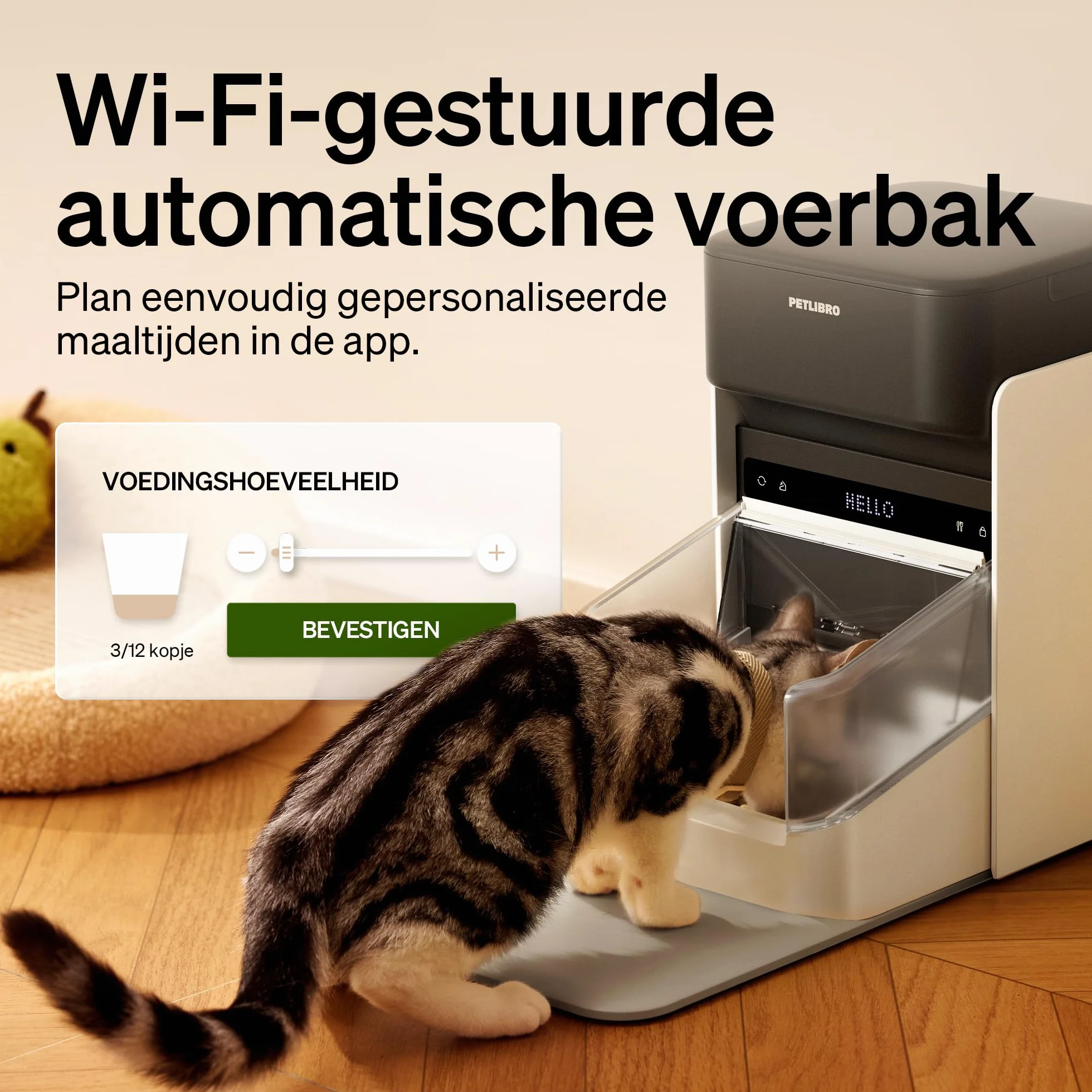 PETLIBRO Automat do karmy dla kotów RFID, 5G Wi-Fi, automatyczny dozownik karmy dla kotów z czujnikiem Collar-Tag, automatyczny dozownik karmy dla kotów z aplikacją, 1-10 posiłków, 3 l (biały)