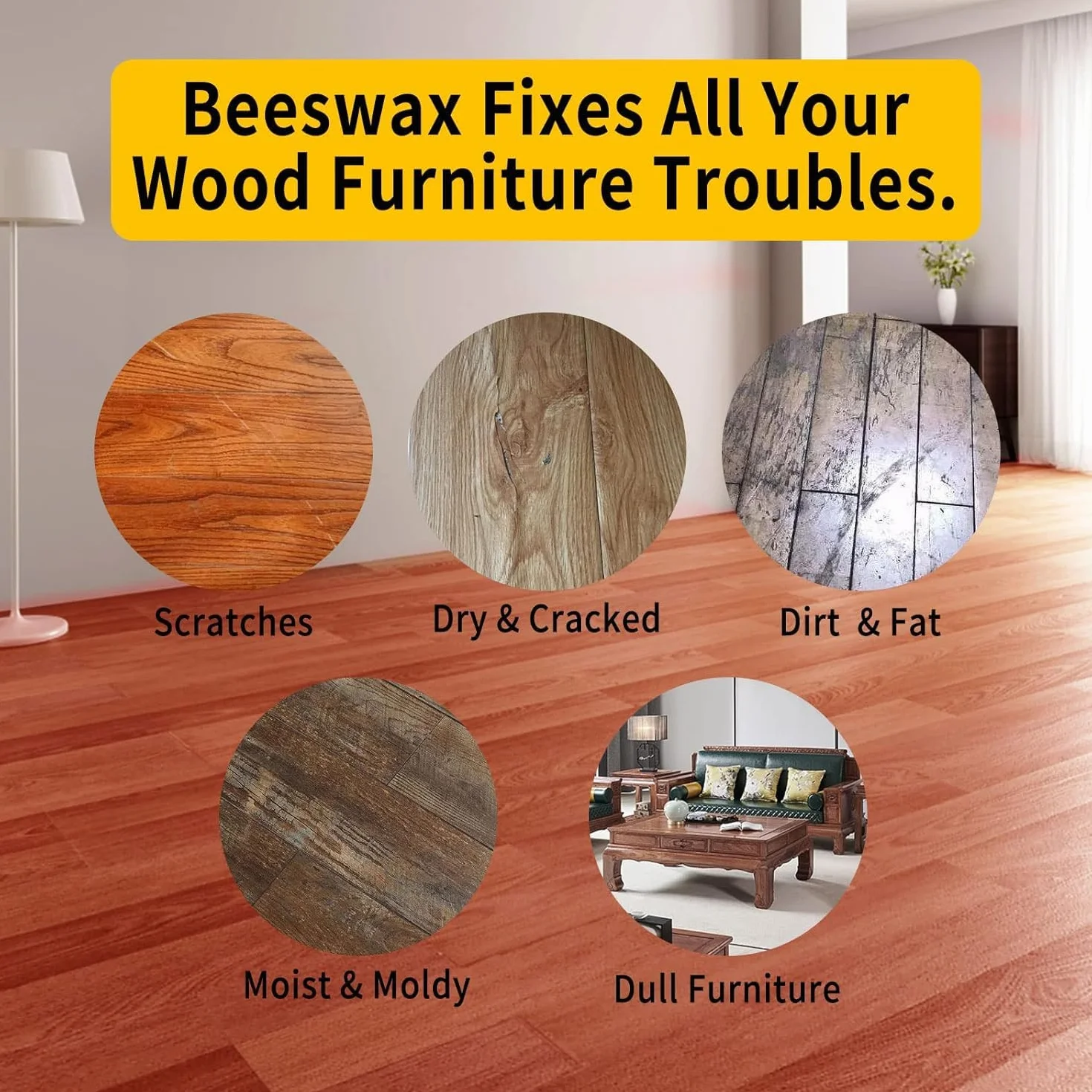 PIPIHUA Beeswax Furniture Polish Wood, naturalny wosk do mebli 260ml
