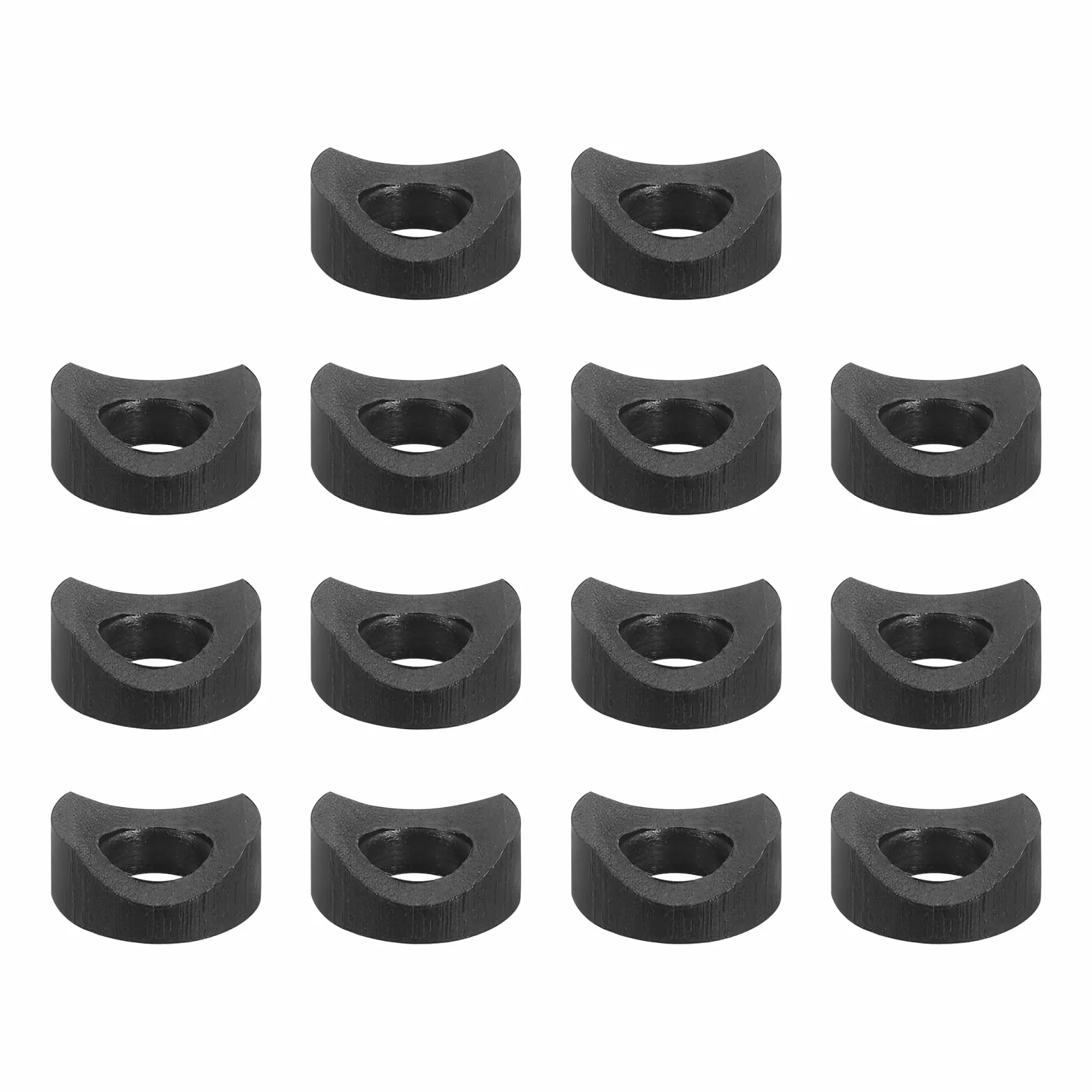 QUARKZMAN 50 szt. Plastikowe okrągłe podkładki, 6 mm x 12 mm x 3 mm czarne podkładki wklęsłe podkładki dystansowe urządzenie mocujące okrągłe rury