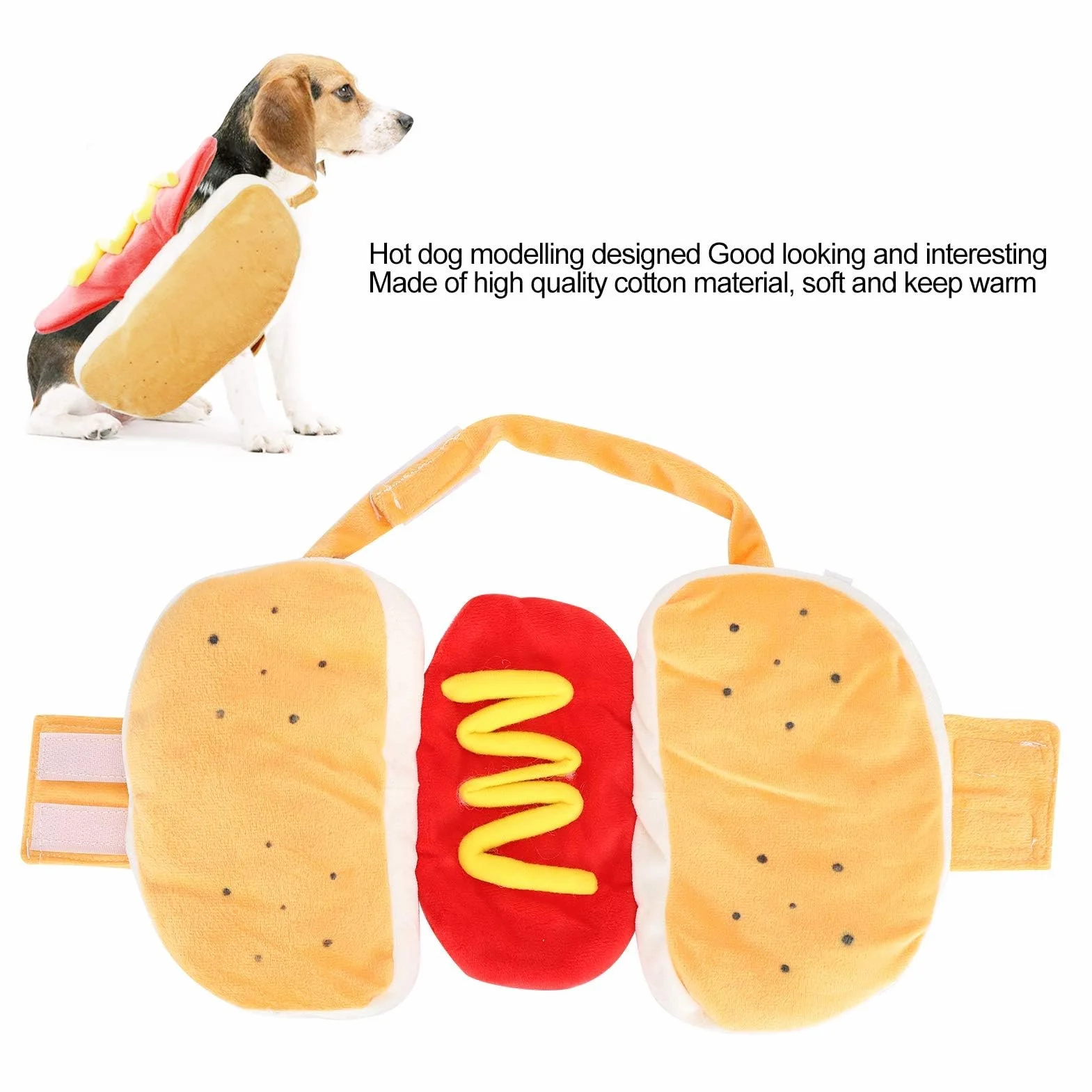 Kostium Hot Dog dla psa Hamburger Design Halloween strój Cosplay dla szczeniaka (S)