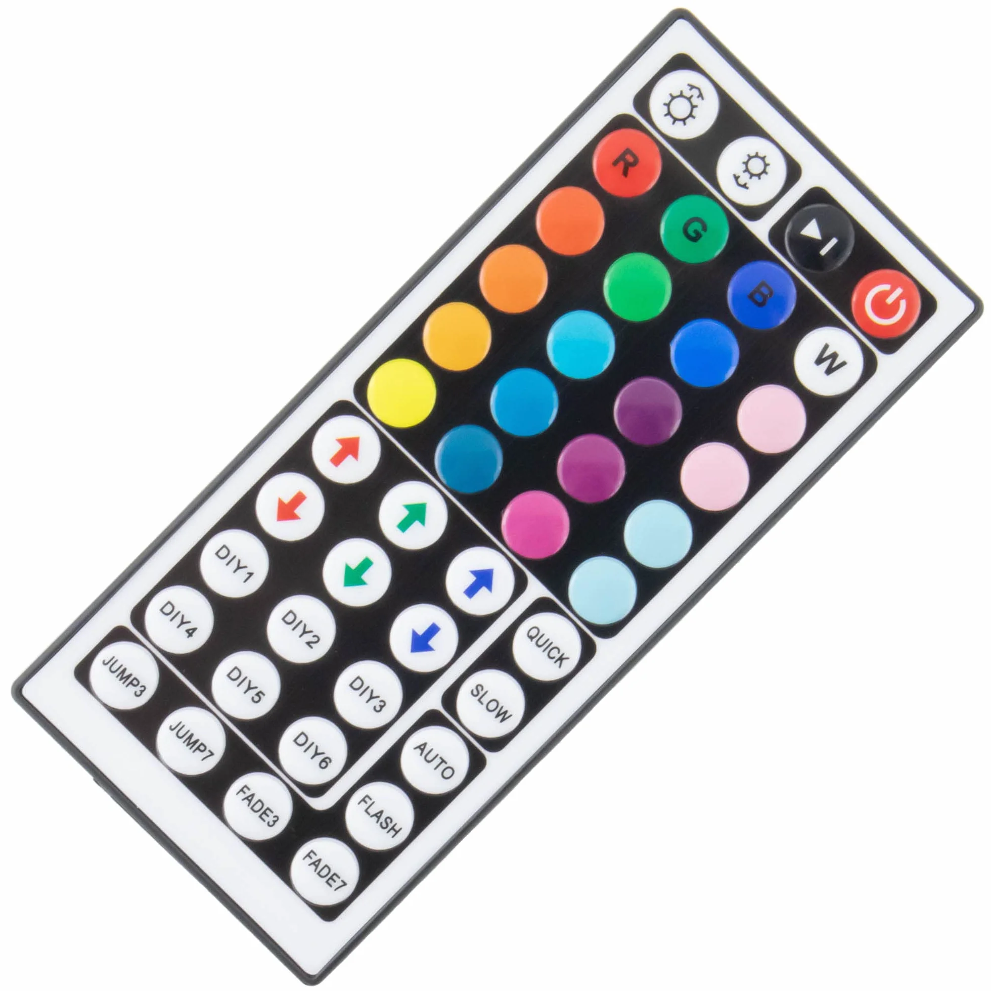 Sterowanie RGB na podczerwień z 24 lub 44 przyciskami w wersji standardowej lub mini do taśm LED RGB (44 przyciski mini)
