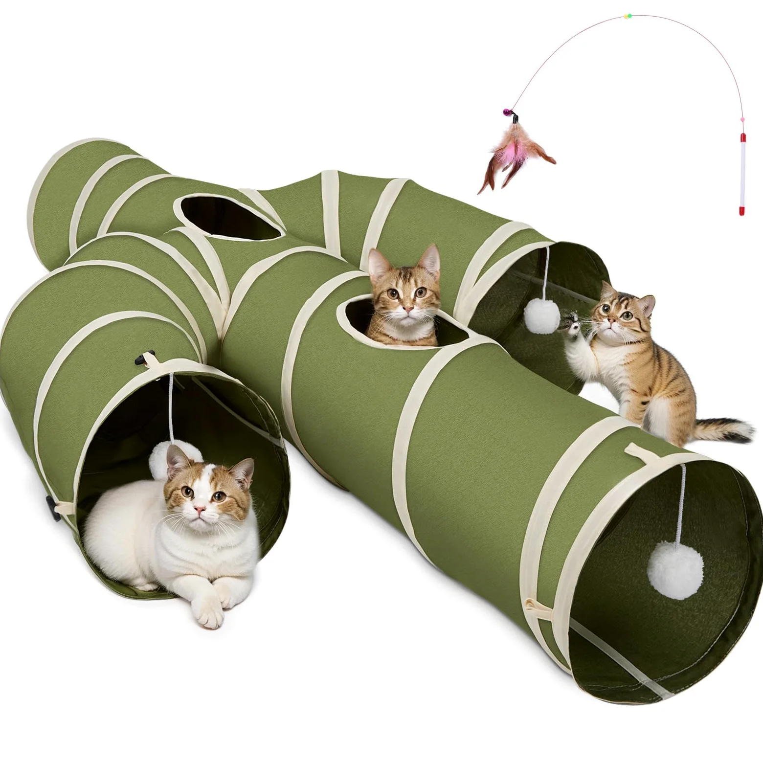 Ownpets Tunel dla kota z tkaniny Oxford, składany, odporny na rozdarcie, szary, średnica