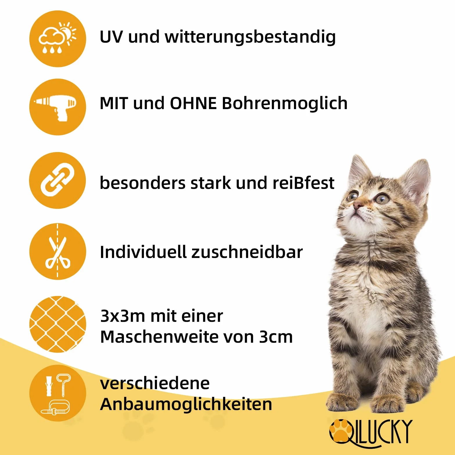 Przezroczysta siatka ochronna dla kotów, na balkon, bez wiercenia, możliwość przycięcia, odporna na ugryzienia, siatka balkonowa dla kotów, do zabezpieczenia tarasów, okien i drzwi (4 x 3 m)