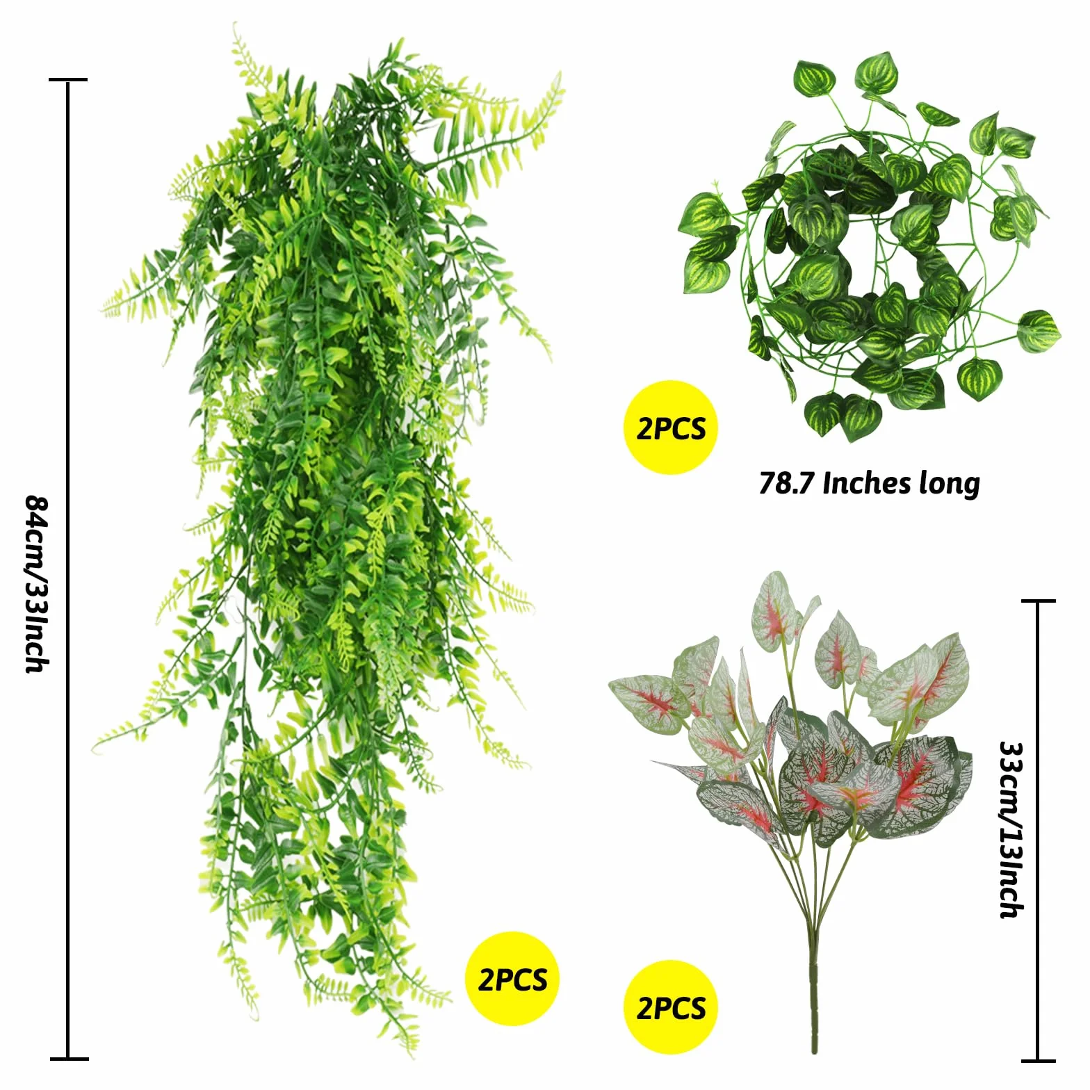 QUOZUO sztuczna wisząca roślina do terrarium dla gadów kameleonów jaszczurek węży