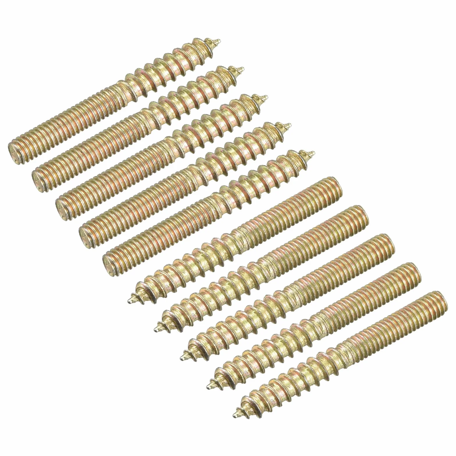 sourcing map 16 sztuk śrub trzpieniowych M4 x 35 mm, dwustronne śruby gwintowane do łączenia mebli drewnianych