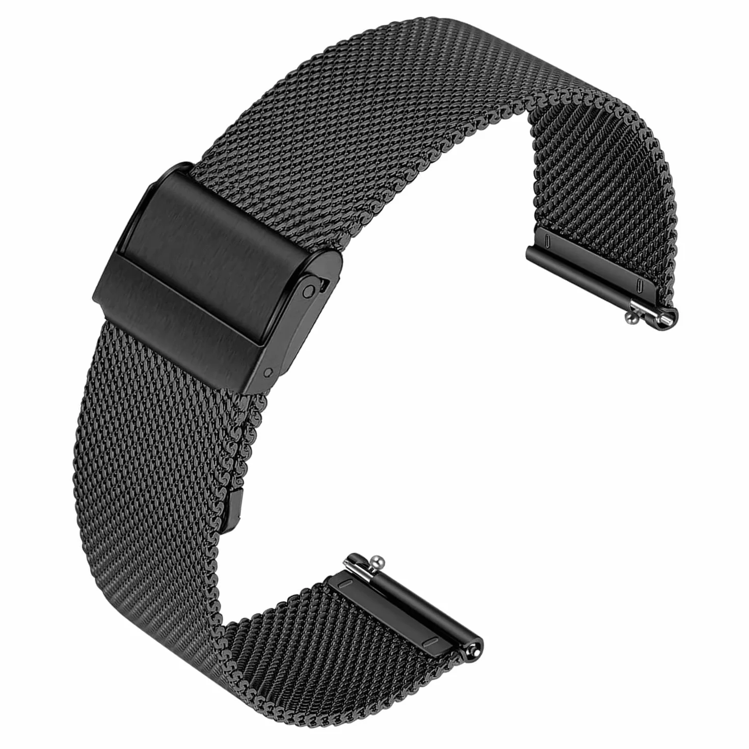 Pasek do zegarka z szybkim zapięciem, siatkowy tkany metalowy pasek do zegarka dla mężczyzn i kobiet, uniwersalny pasek do smartwatcha Fossil Watch i zegarków Seiko, podwójna klamra bezpieczeństwa