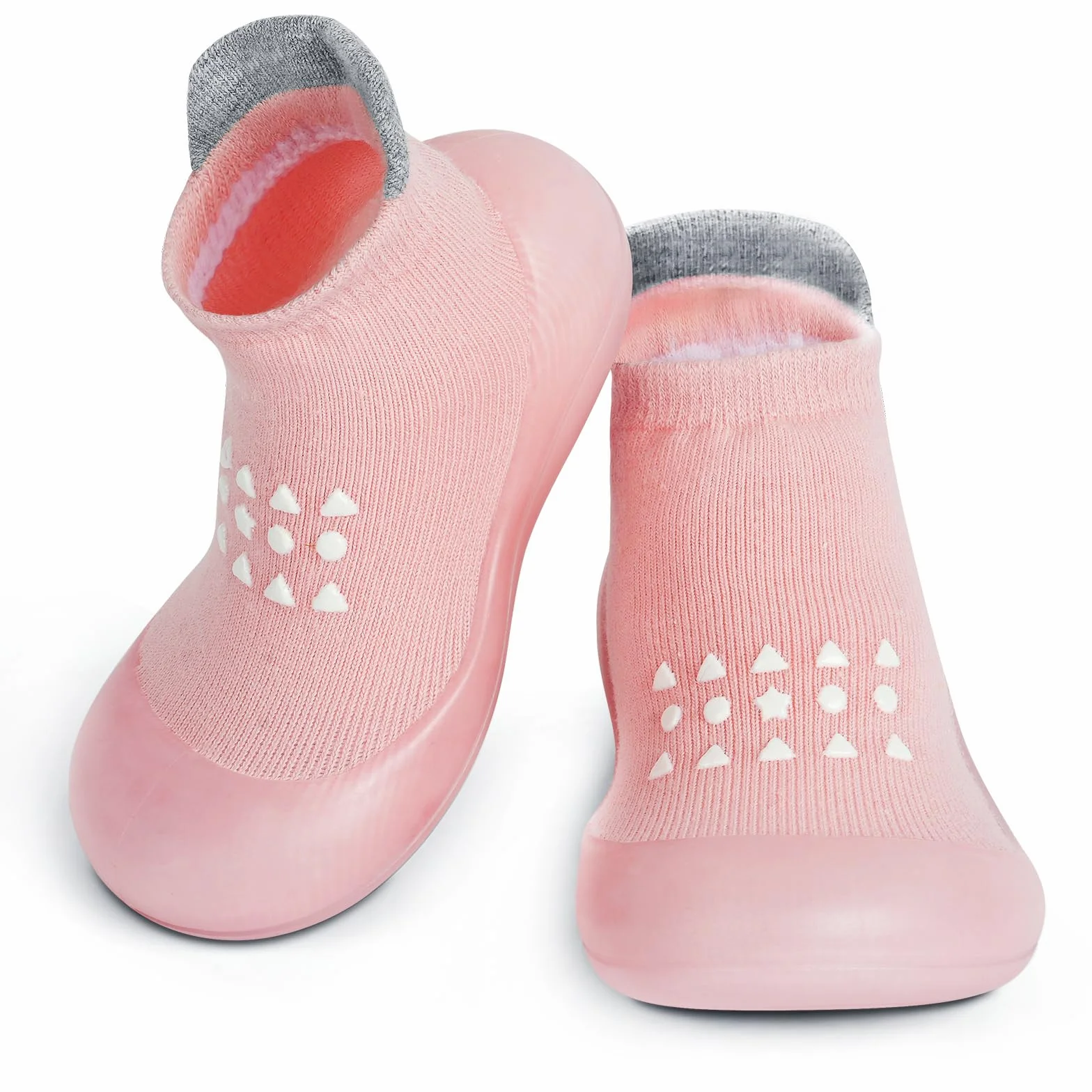 flintronic Buty do chodzenia dla niemowląt, oddychające, skarpety dla niemowląt, buty do pierwszego spaceru dla niemowląt, antypoślizgowe buty z miękką gumową podeszwą