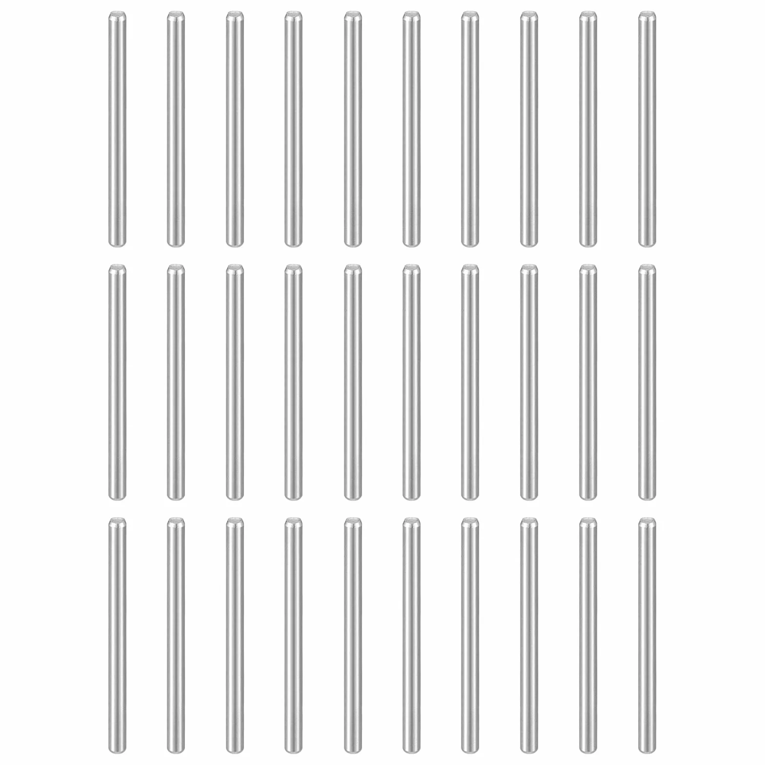 QUARKZMAN 100 sztuk kołków rozporowych M2 (2 mm) x 25 mm 304 stal szlachetna cylindryczne kołki do regałów elementy mocujące do urządzeń metalowych, mebli drewnianych "zrób to sam" montaż srebrny