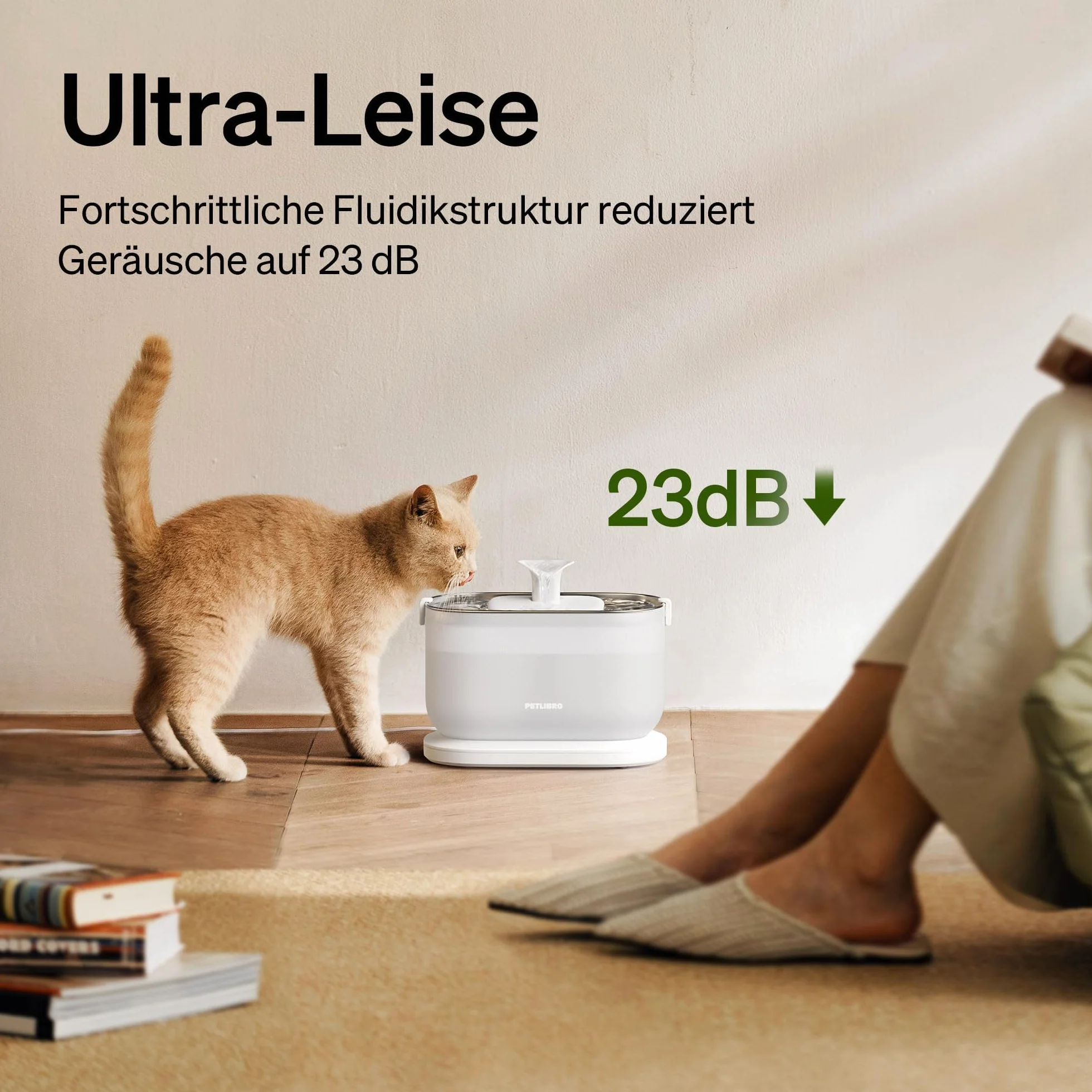 PETLIBRO Fontanna dla kota ze stali nierdzewnej, bezprzewodowa pompka, 23 dB, cicha, 2,5 l