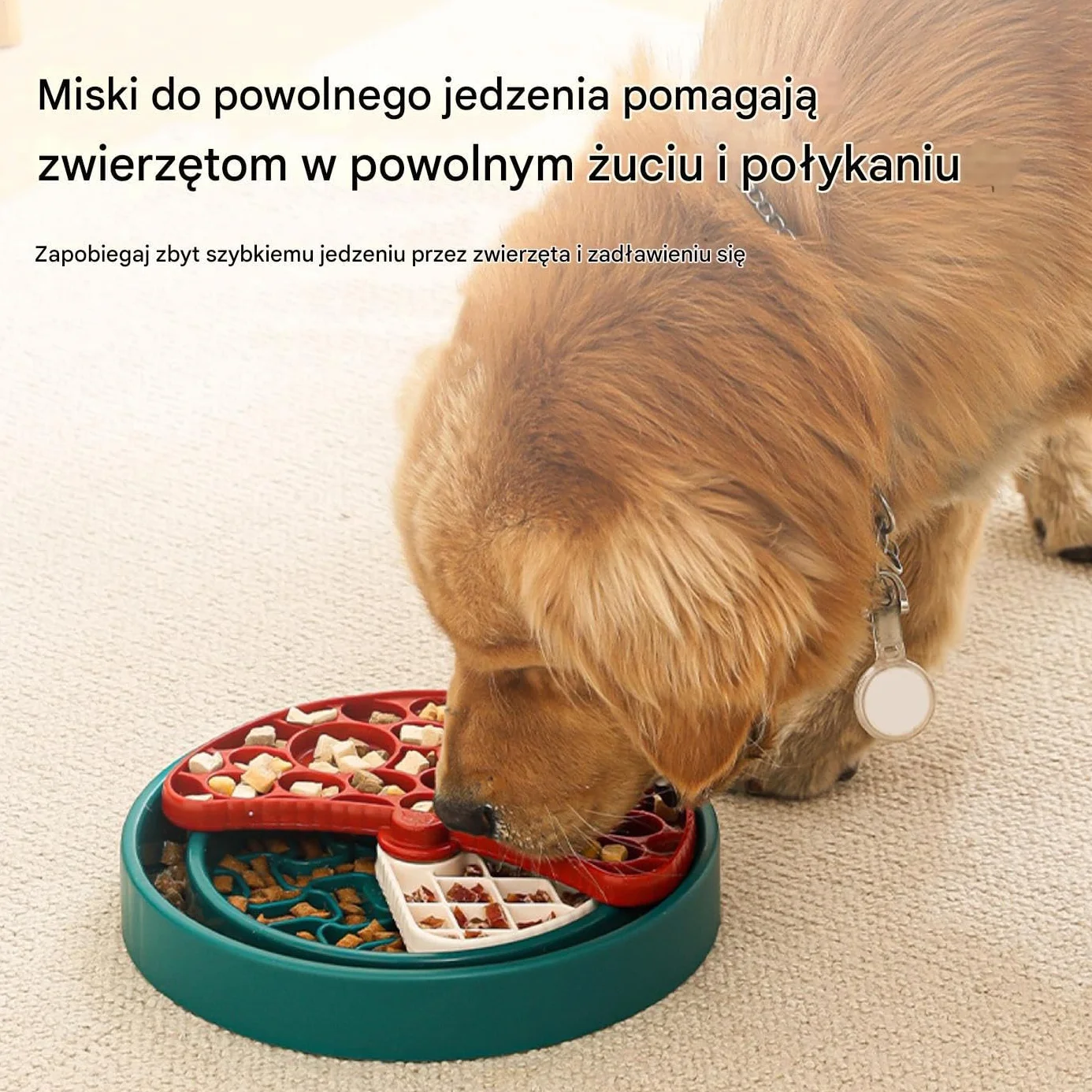 Miska Spowalniająca Jedzenie Dla - Interaktywne Miski Na Karmę Dla Psów - Obrotowa Miska Interaktywna Redukcja Stresu Szczeniaka Bezpieczeństwo Zdrowe Żywienie