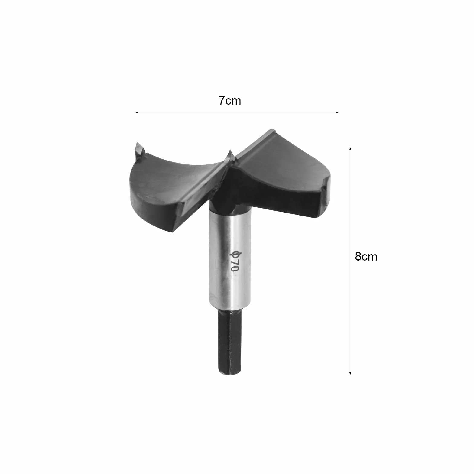 Wiertło Forstner 70 mm, profesjonalne wiertło z twardego metalu Forstner, wiertło do otworów, wiertło do drewna, wiertła do drewna, twardego drewna, tworzywa sztucznego, sklejki (70 mm)