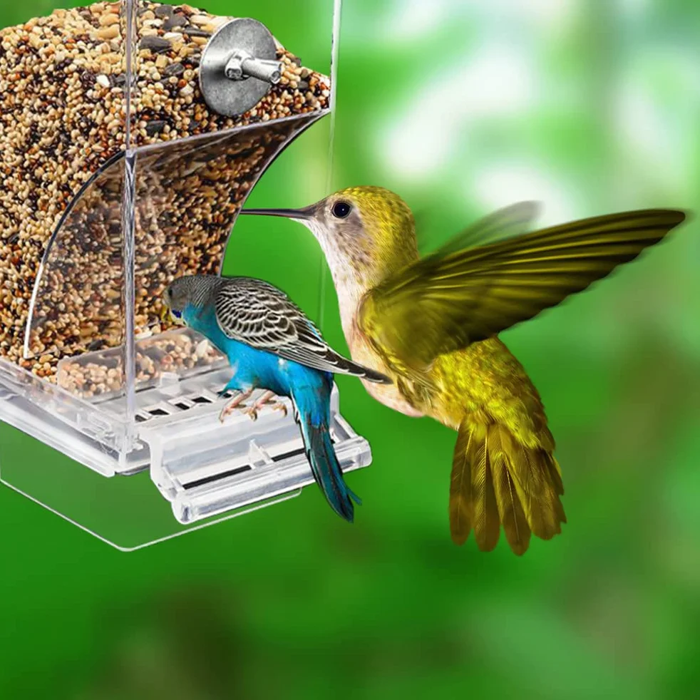 Automatyczny karmnik dla ptaków, odporny na zalanie, bez bałaganu, pojemnik na karmę dla papugi, zabawka i akcesoria do klatek dla Budgerigar, Canary, Cockatiel, Finch