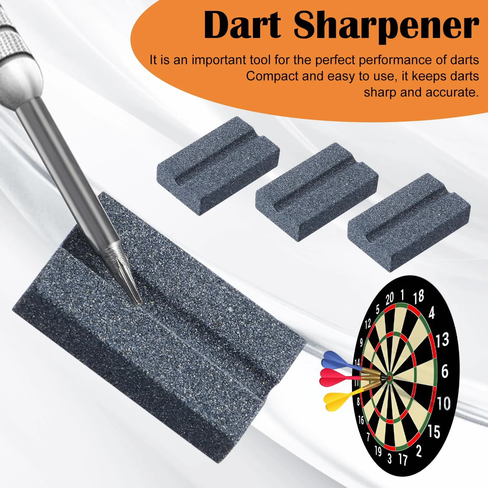 Mabor MS03 Darts V-Sharp kamienie szlifierskie, ostrzałka do rzutek do stalowej końcówki, ostrzałka do punktów rzutek, łatwe polerowanie i akcesoria do gratowania