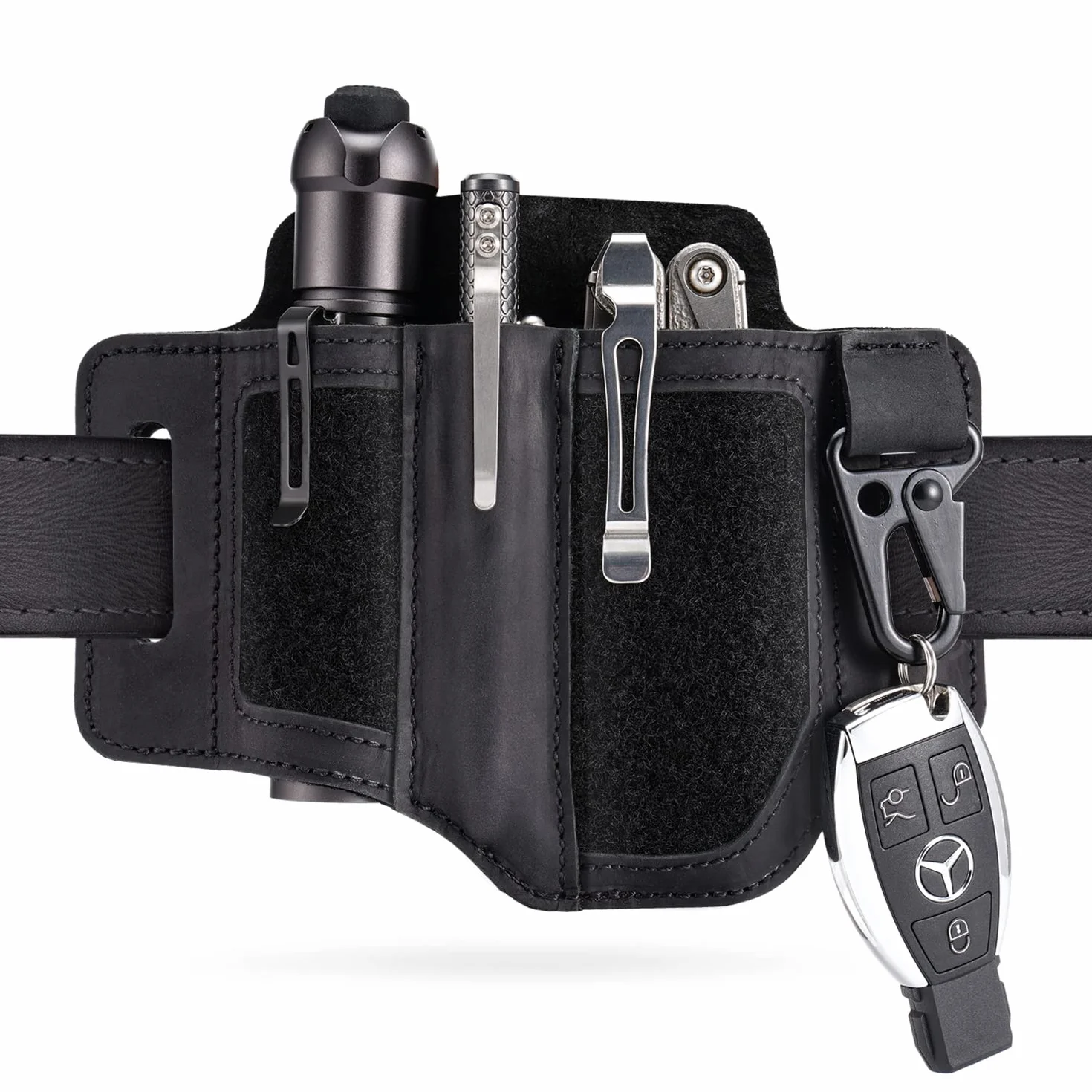 Pochwa wielofunkcyjna VIPERADE PL3, skórzana pochwa z łatką DIY, męski organizer kieszonkowy EDC, pochwa Leatherman, uchwyt na latarkę z uchwytem na długopis, organizer na pasek z uchwytem na klucze