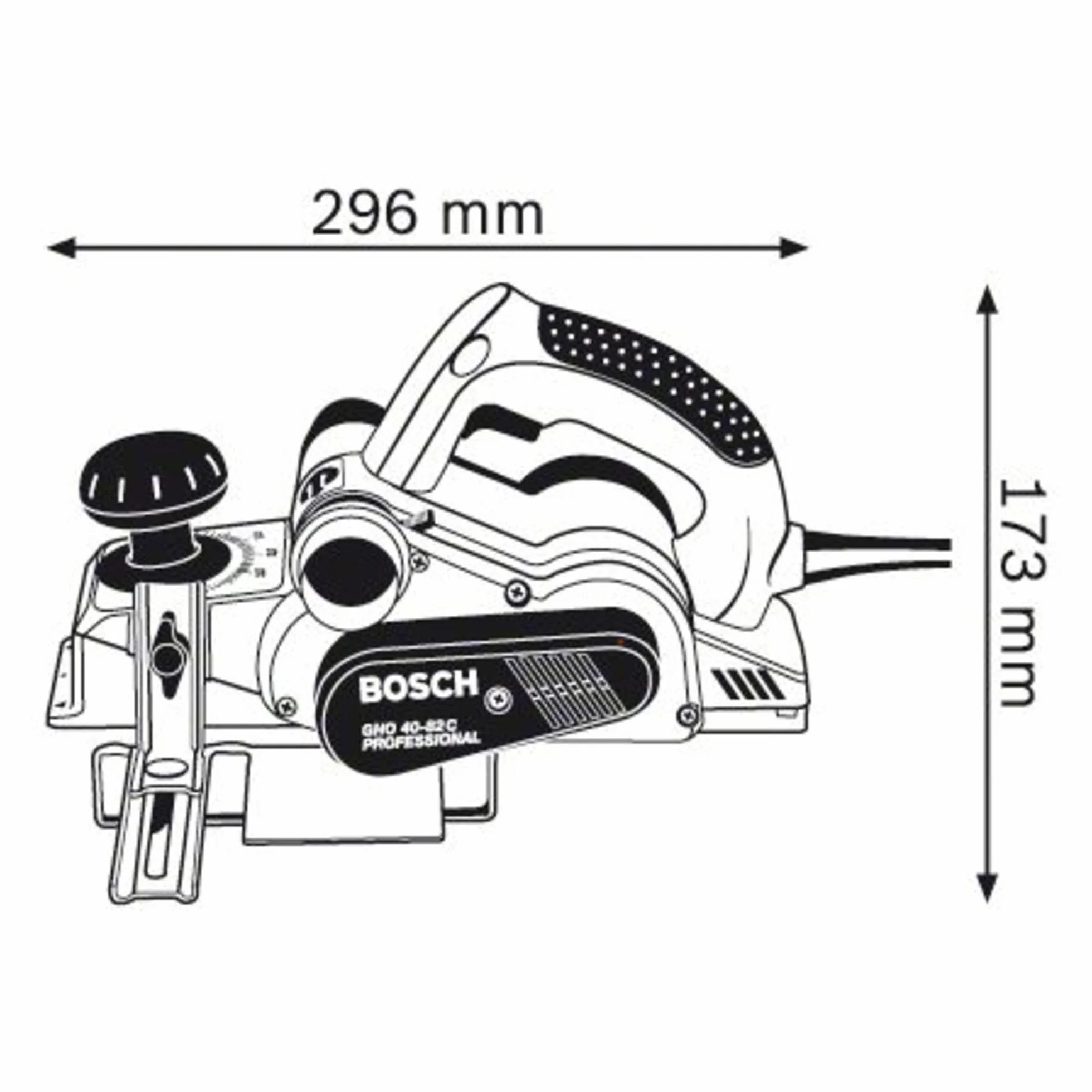 Bosch Professional: strug GHO 40-82 C (850 W, ogranicznik głębokości wręgowania, prowadnica równoległa, worek na pył, dodatkowy nóż, walizka)