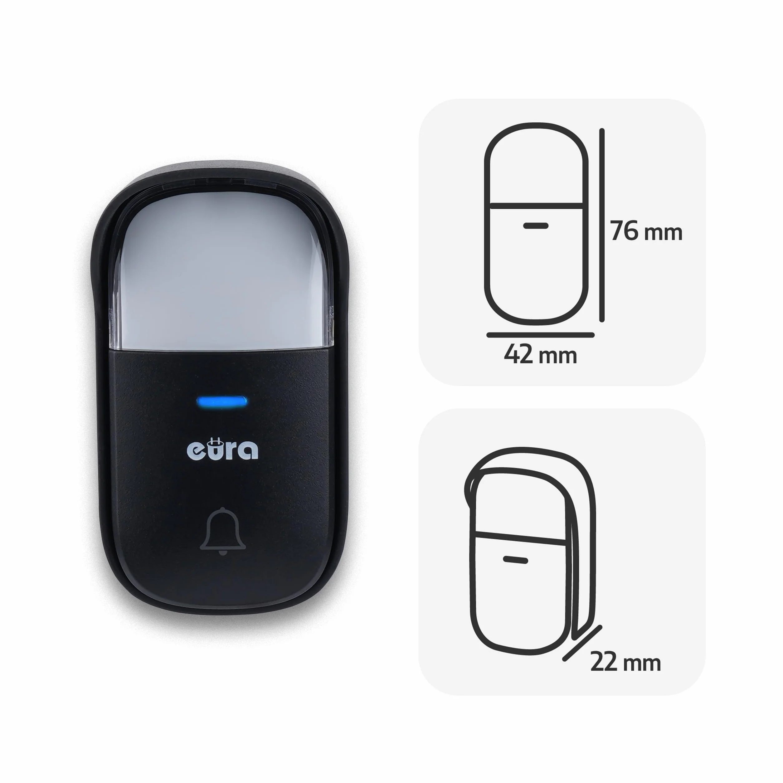 EURA WDP-52A3 dzwonek do drzwi, czarny