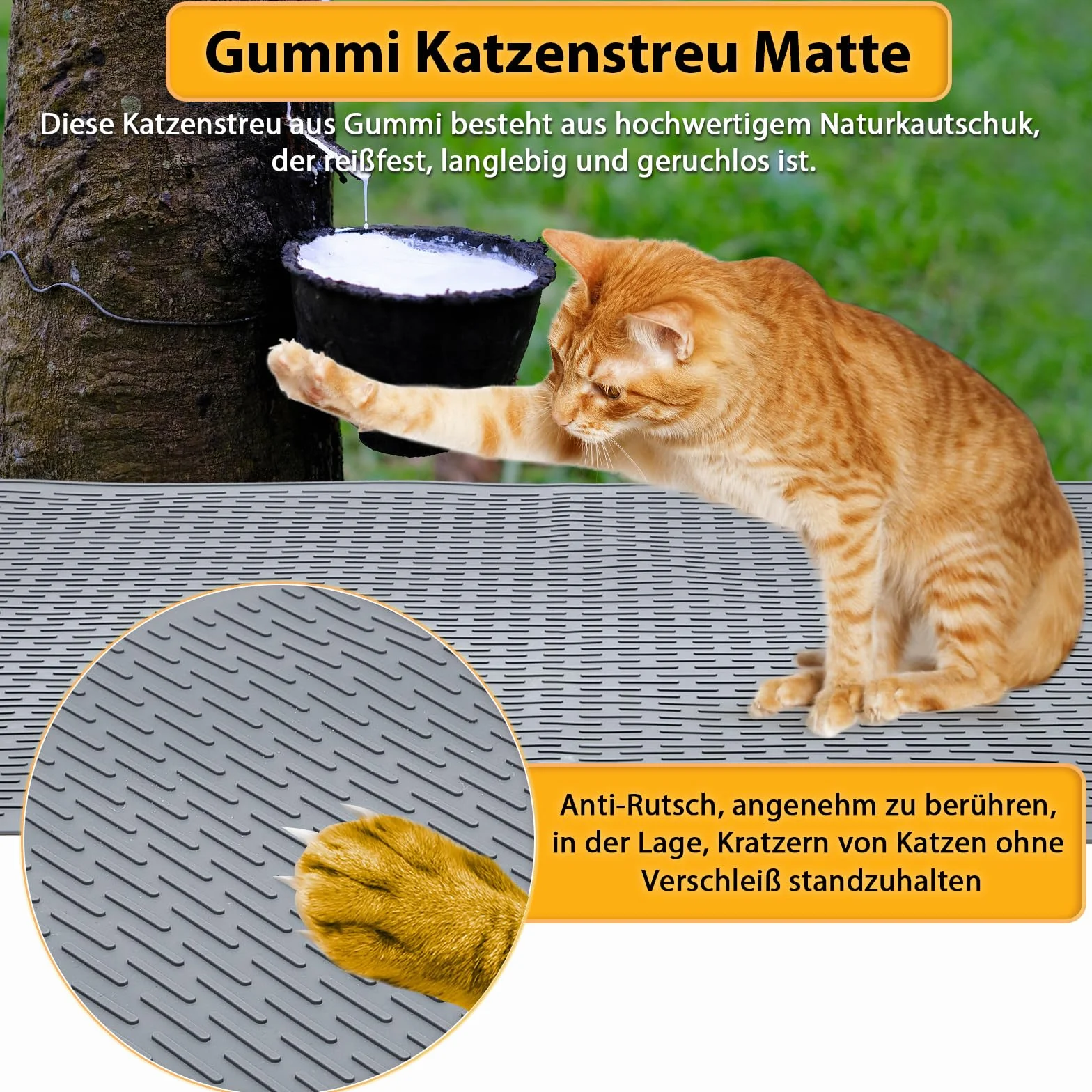 Mata do kuwety, XXL (100 x 68 cm), silikonowa mata do żwirek dla kotów, wodoszczelna i antypoślizgowa, łatwa do czyszczenia, kompatybilna z różnymi kuwetami