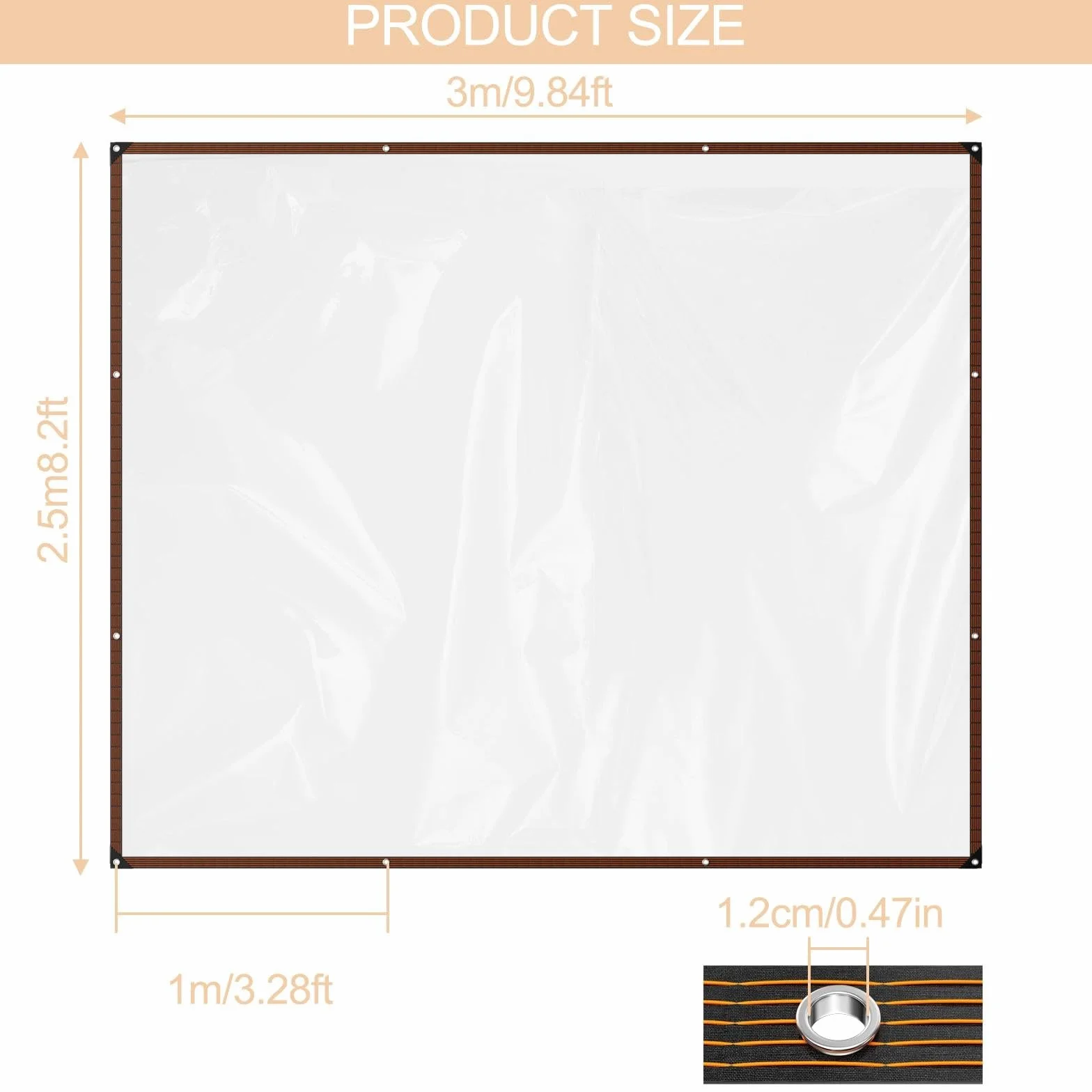 Chiluxendo wodoszczelna plandeka ochronna, Plandeka ochronna do użytku na zewnątrz(2.5 x 3 m)