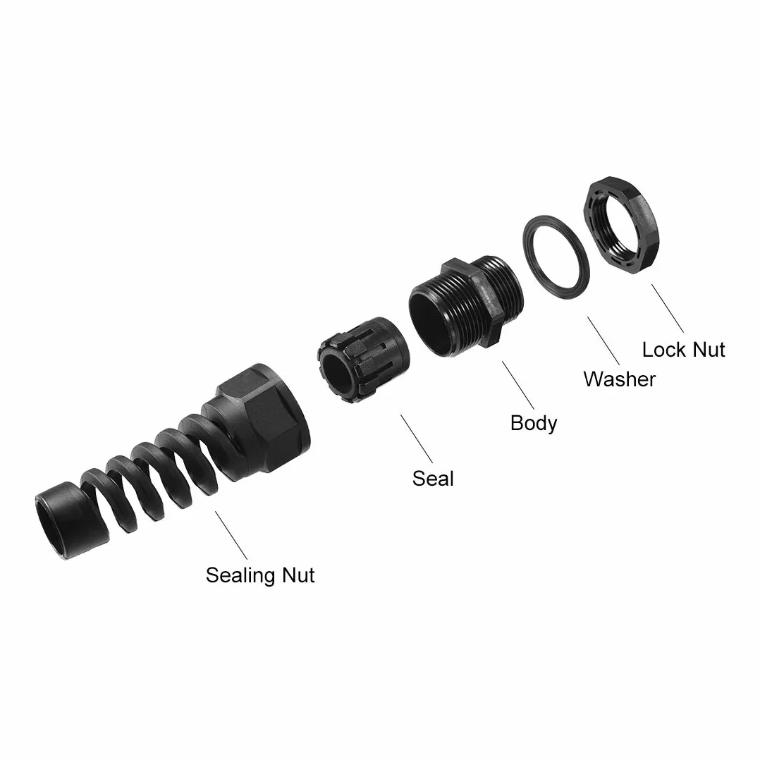 sourcing map M12 dławnica kablowa wodoszczelna IP68 nylon 4,5-7,8 mm 2 sztuki