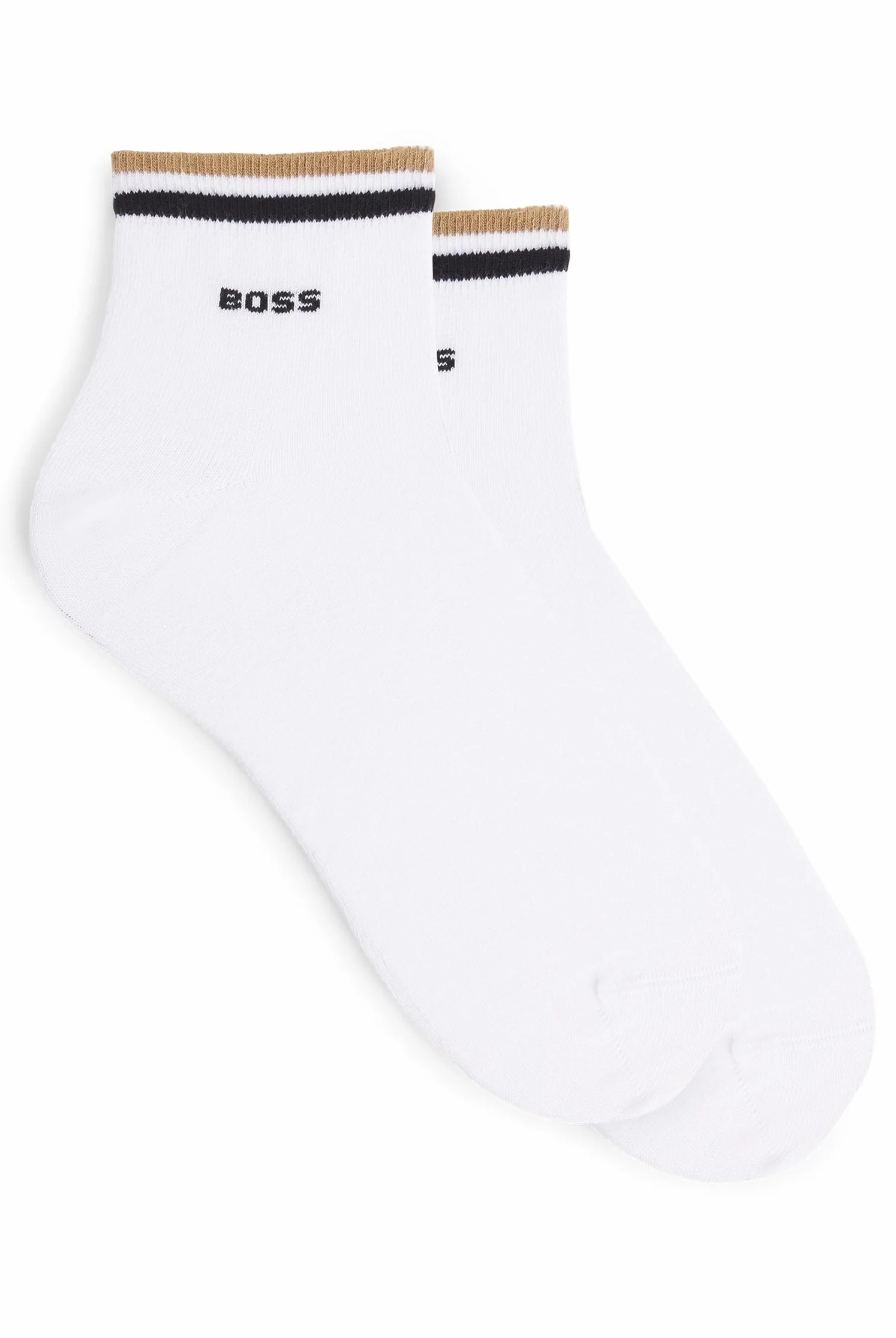 BOSS Męskie krótkie skarpety 2P SH Stripe CC dwupak z paskami, White100, 39-42 EU
