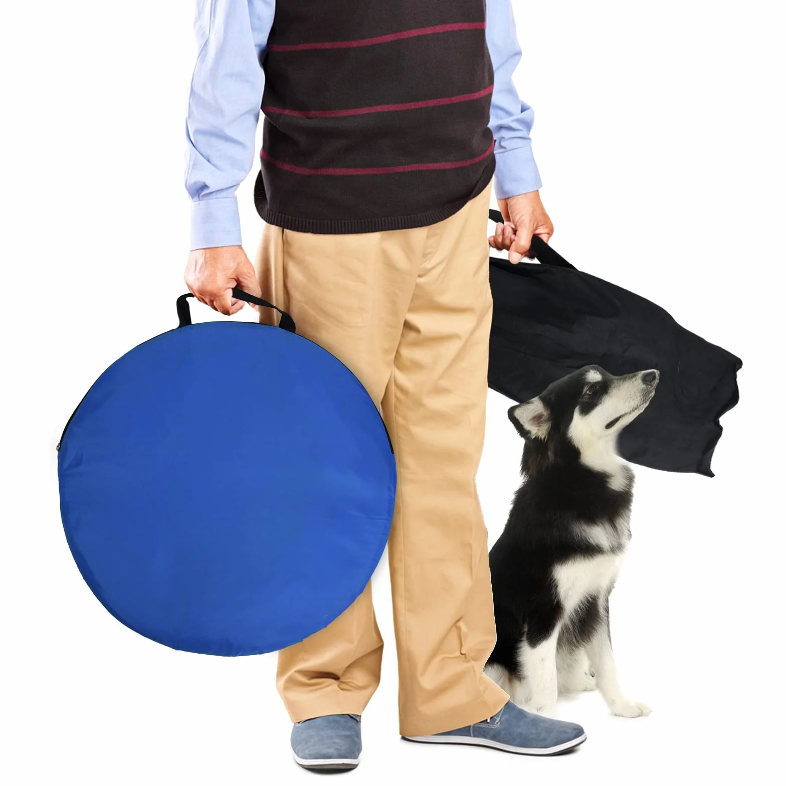 HENGMEI Agility zestaw treningowy dla psów z tunelem, regulowane przeszkody, pierścień do skakania