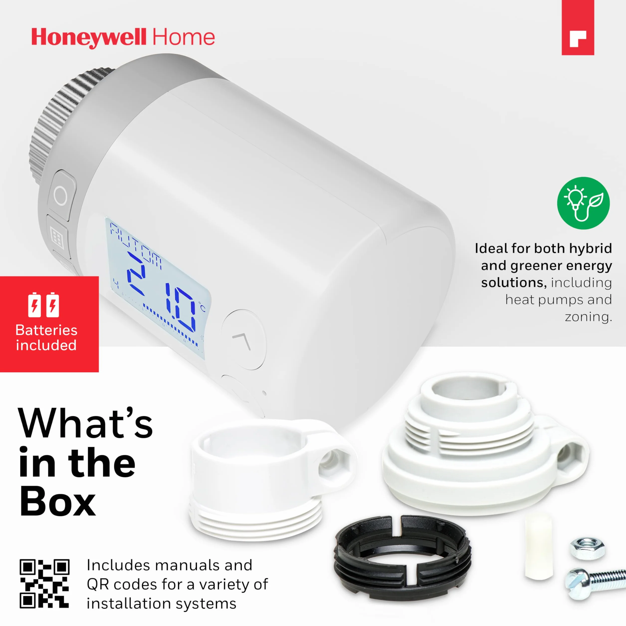 Honeywell Home Rondostat Hr27-2 Głowica Termostatu Biały 9,05 x 7,8 x 7,8 cm