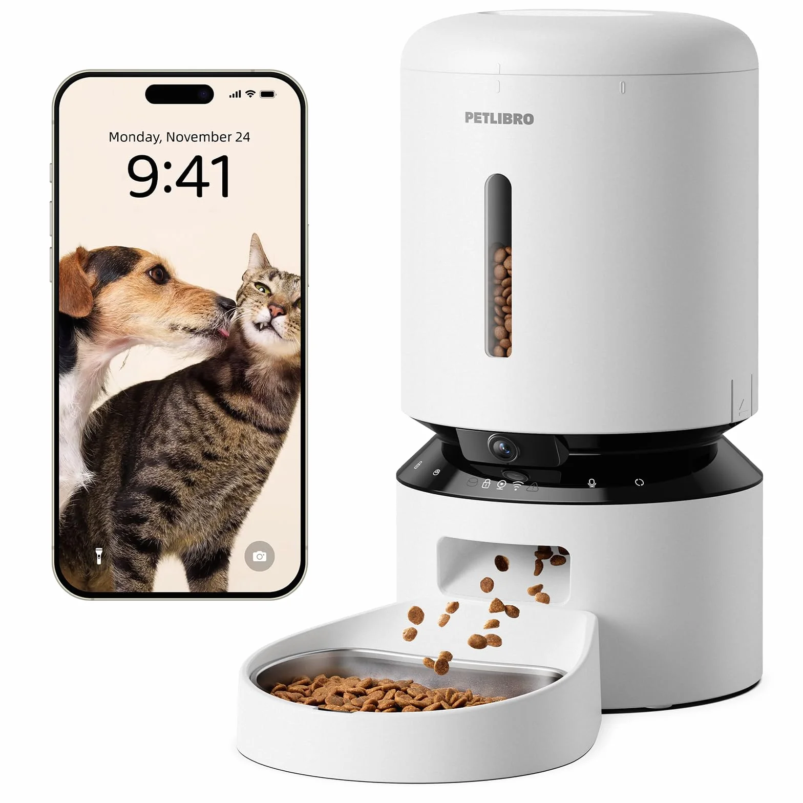 PETLIBRO Automatyczny dozownik do karmy 5 l z kamerą 1080P, 5G WiFi, czujnik niskiego poziomu żywności