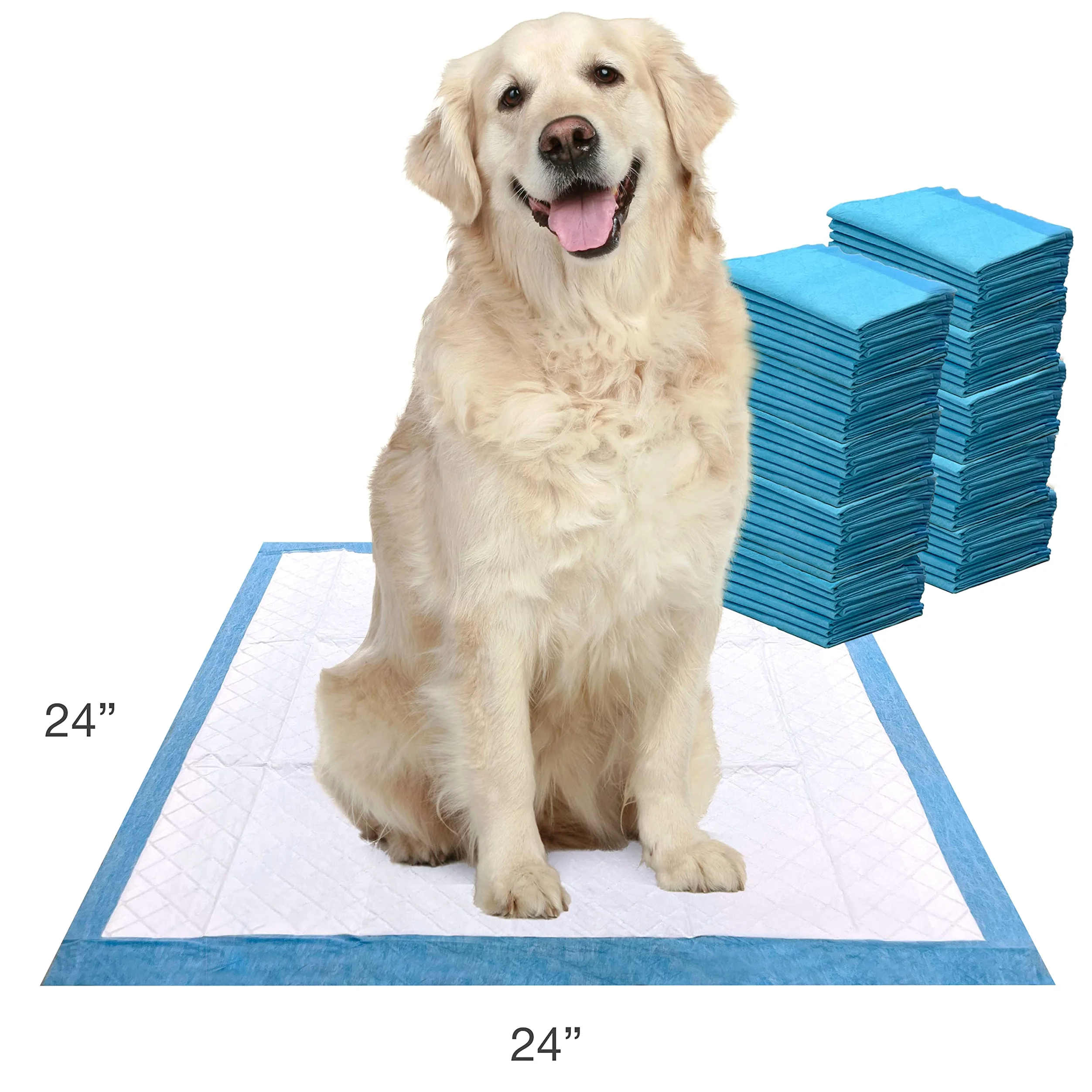 Four Paws Wee-Wee Super chłonne bezzapachowe podkładki do siusiu dla psów i szczeniąt z obramowaniem Insta-Rise, szczelne, ochrona podłogi do nauki korzystania z nocnika, 61 x 61 cm, 75 szt