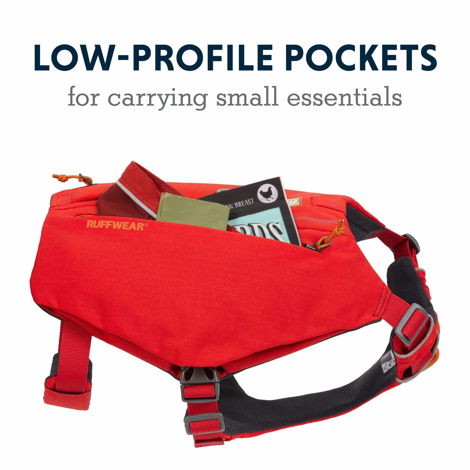 RUFFWEAR Switchbak uprząż dla psa na co dzień z kieszeniami, komfort przez cały dzień z wbudowanymi kieszeniami na krótkie wycieczki i codzienne aktywności, duże do bardzo dużych ras, granitowe szare