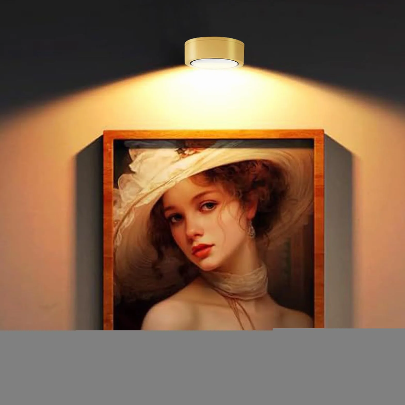 Chiclify Magnetyczna lampa LED na obraz z pilotem zdalnego sterowania w zestawie, magnetyczna i łatwa instalacja, 8,6 x 3,5 cm, do korytarza, do obrazów, portretów, ramek na zdjęcia