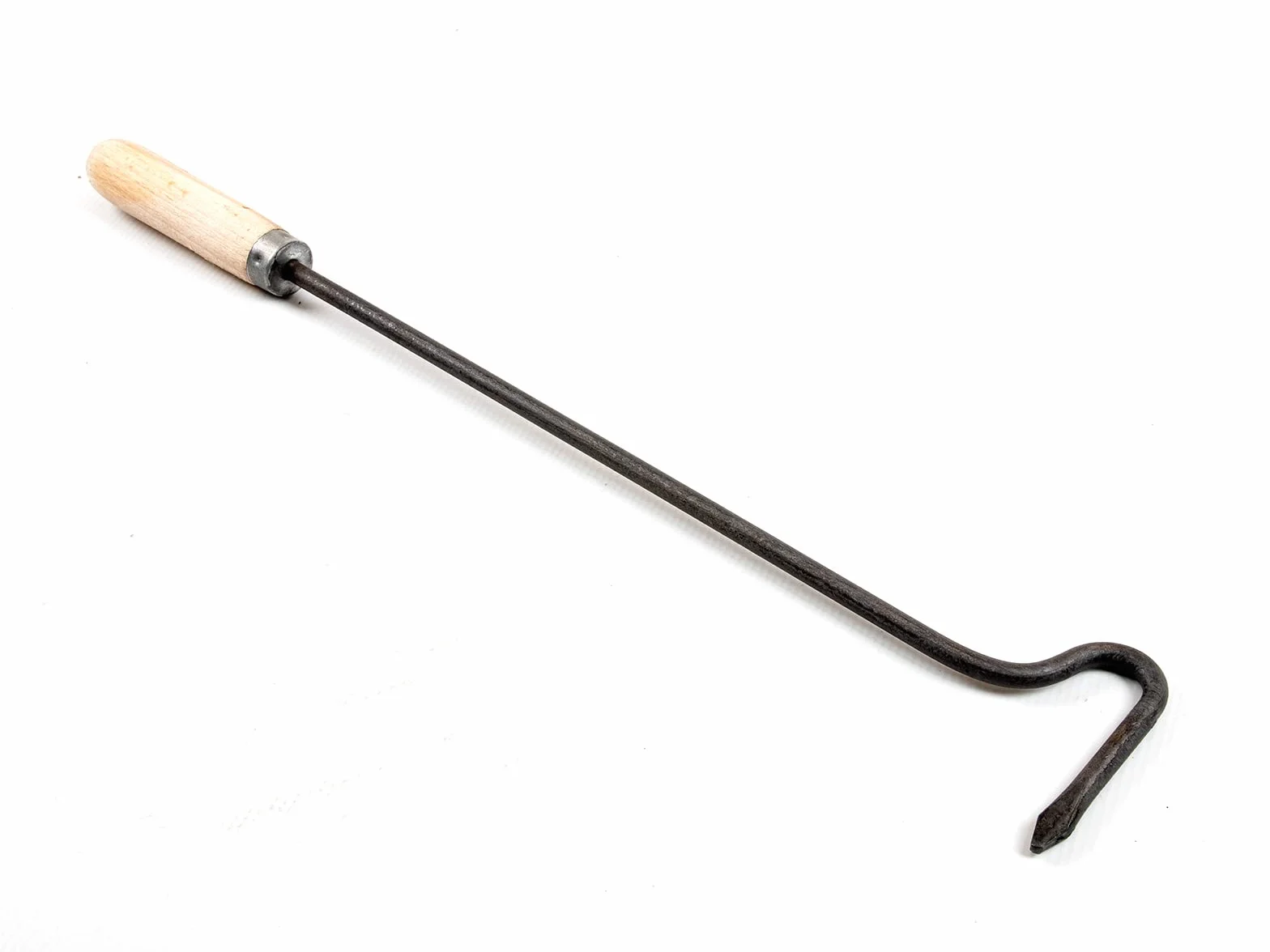 TOP TOOLS Haczyk ogniowy z drewnianym uchwytem – 80 cm, rygiel do kominka, wolnostojący, bez odpowietrzania, malowany proszkowo, rustykalny, do wnętrz, brak (żaden