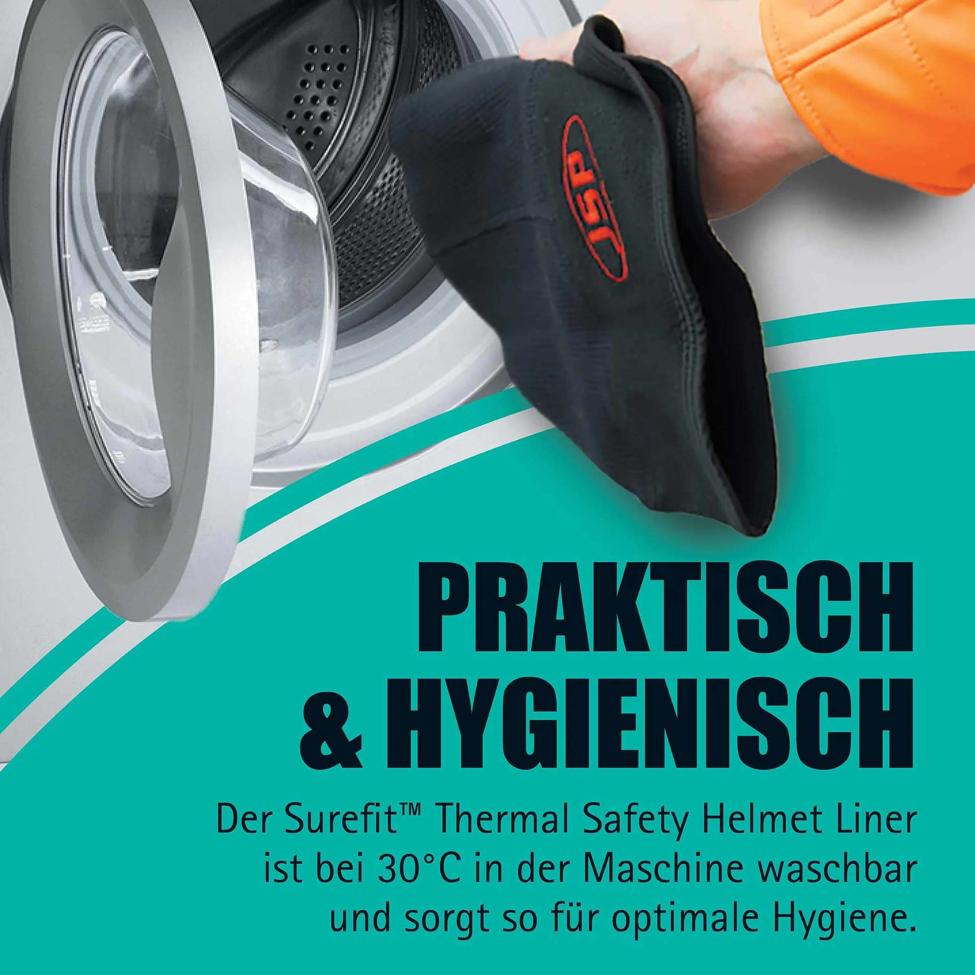 JSP Wkładka termiczna do kasku Surefit, czarna średnia/duża