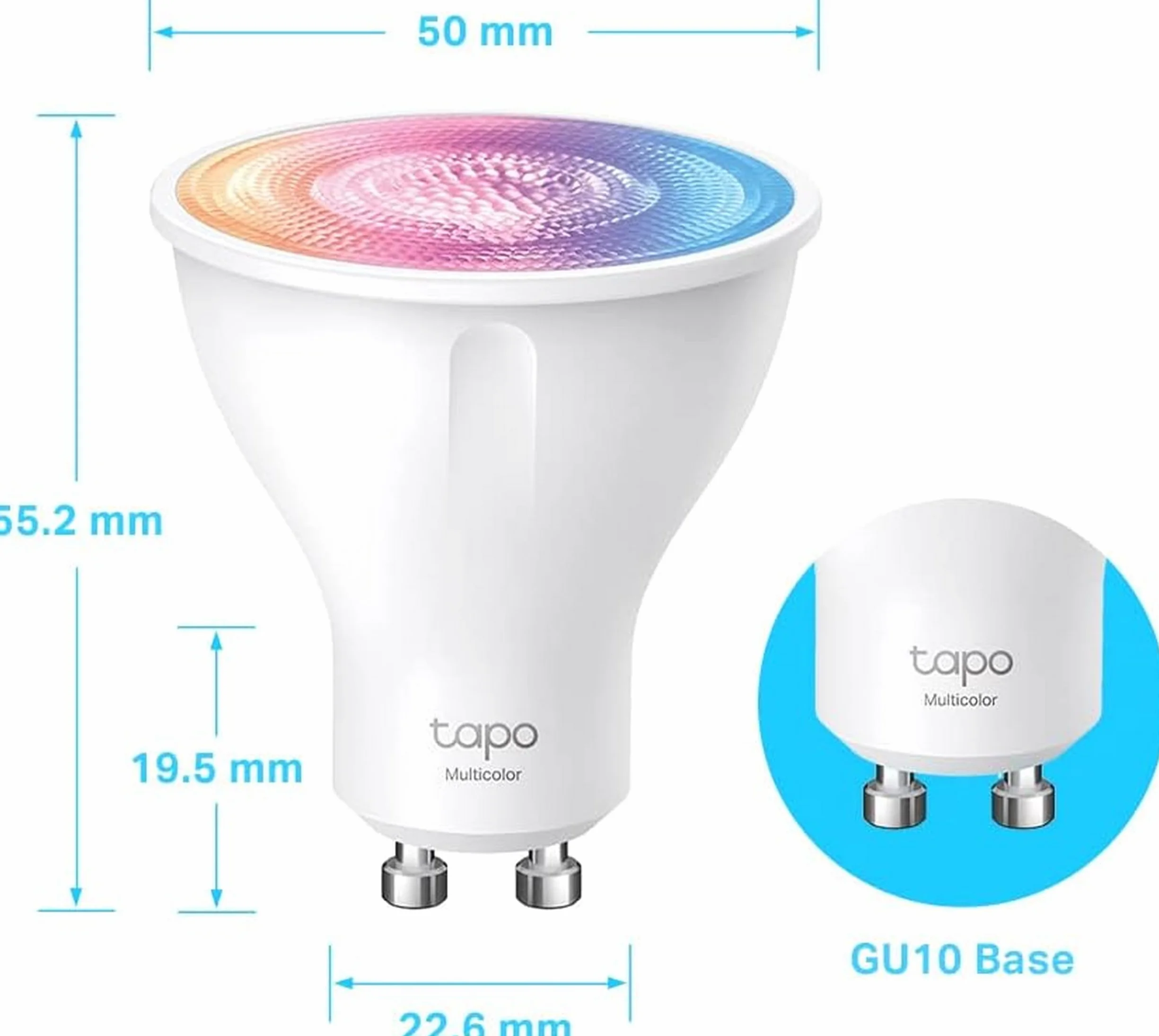 TP-Link Tapo L630 2-Pack inteligentna żarówka WiFi GU10 RGB regulacja jasności sterowanie głosowe Alexa Google harmonogram oszczędność energii