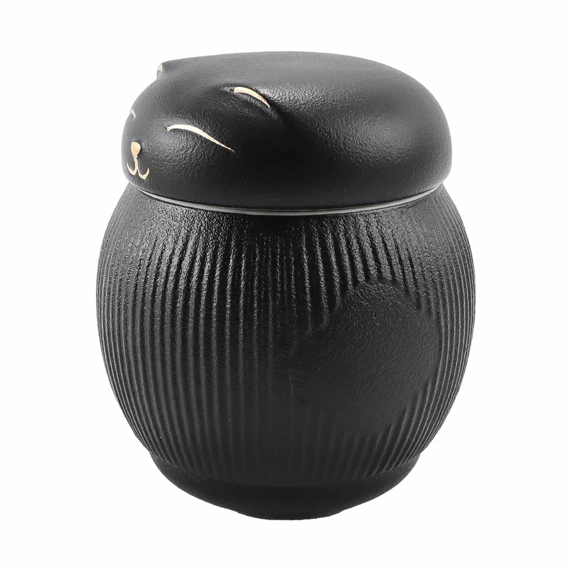 Ubric Ceramiczna urna dla kota, urna dla zwierząt, pudełko z pamięcią na popiół, urna dla kota (czarna)