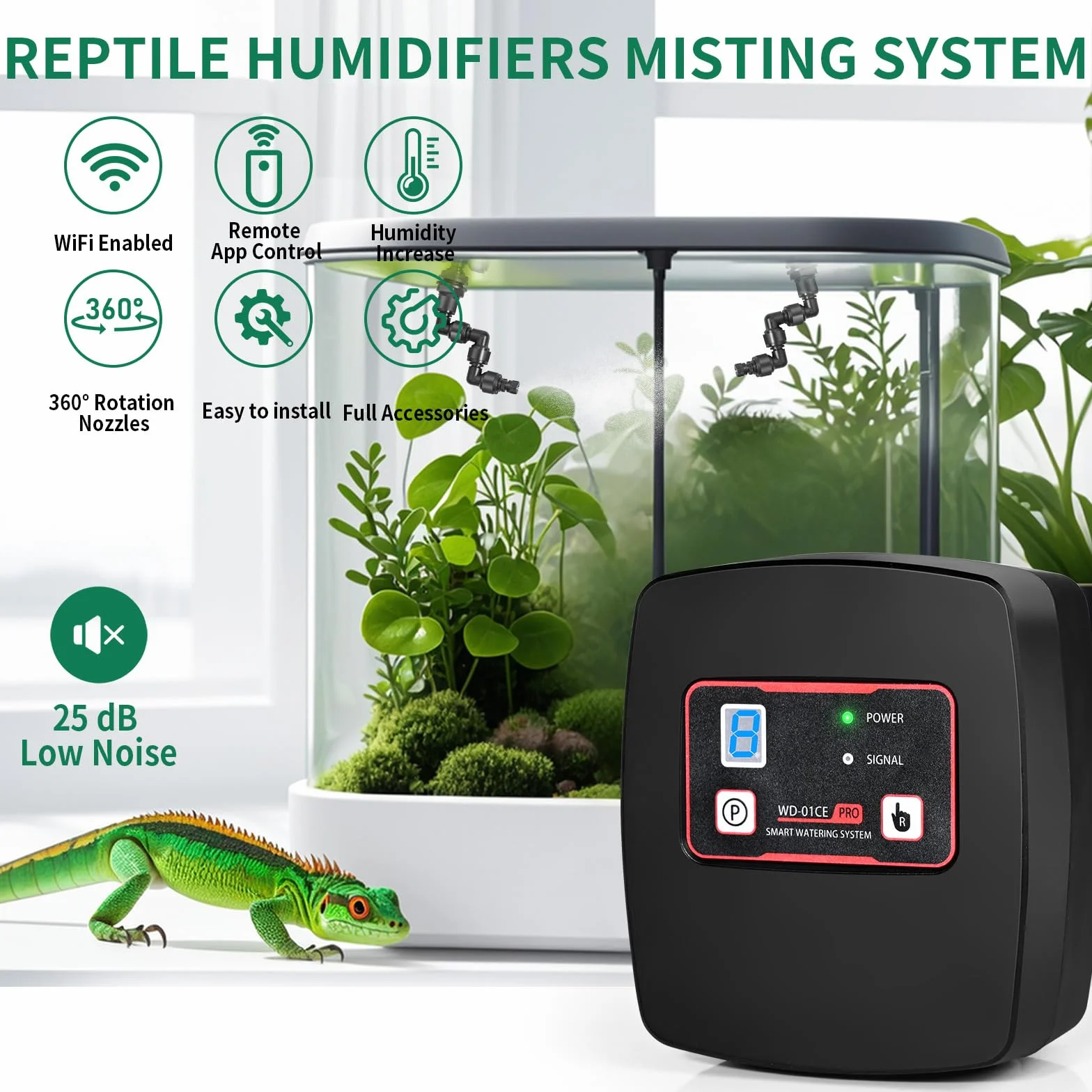Inteligentny system nawadniania terrarium inteligentny system zraszania terrarium, nawilżacz powietrza z timerem i dyszami natryskowymi