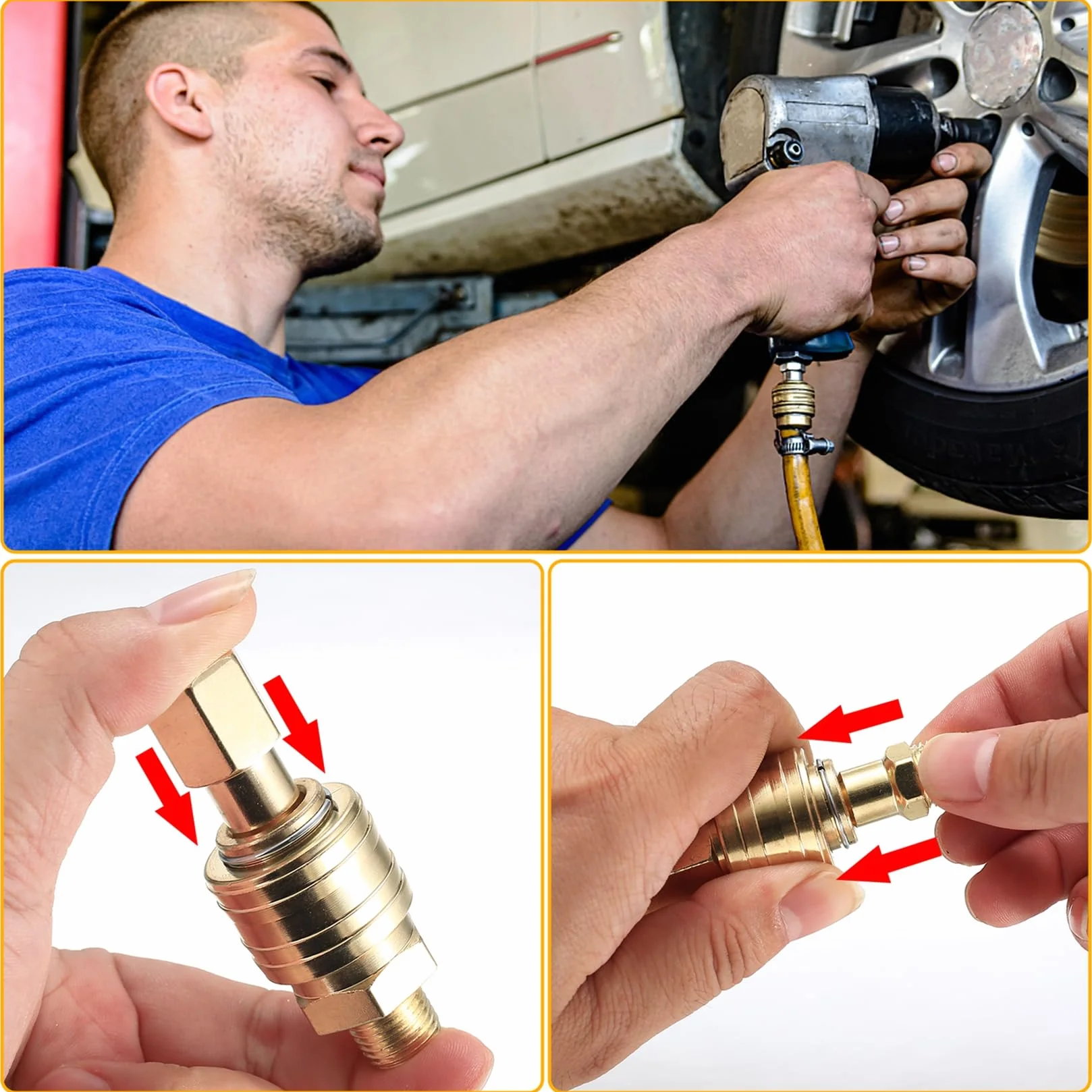 10 x Euro 1/4 NPT złącze sprężonego powietrze, 1/4" BSP szybkozłącze do węży, przyłącze do sprężonego powietrze, szybkozłączka