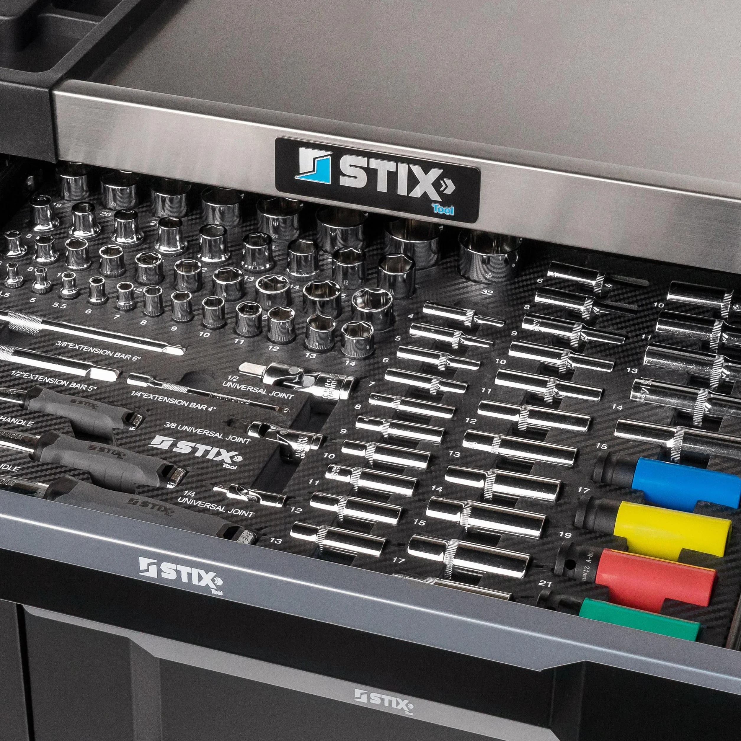 Stix UltimatePro B7/TS1 wózek warsztatowy z 267 narzędziami Cr-V, 7 szufladami, szufladą cargo, płytą ze stali nierdzewnej, zamykany