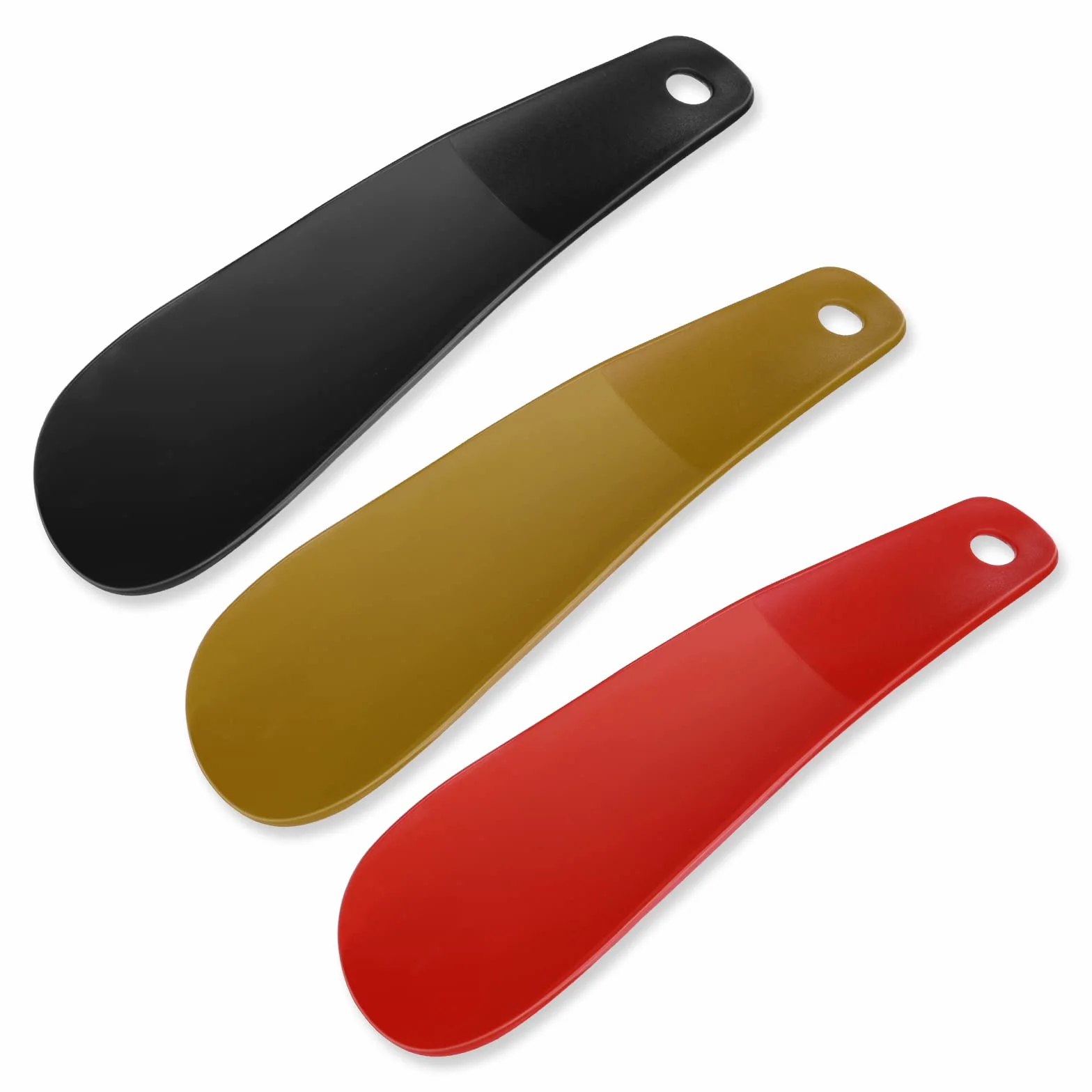 Thinp 3 sztuki małej łyżki do butów, 16 cm plastikowa łyżka z haczykiem, wygodny uchwyt do butów, łatwa pomoc przy zakładaniu butów dla mężczyzn, kobiet, dzieci, osób niepełnosprawnych i osób