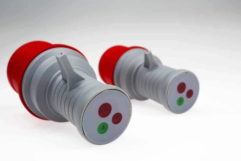 as - Schwabe 61478 Trójfazowa Wtyczka Testowa, 400V/32A/5-Stykowe, Czerwony