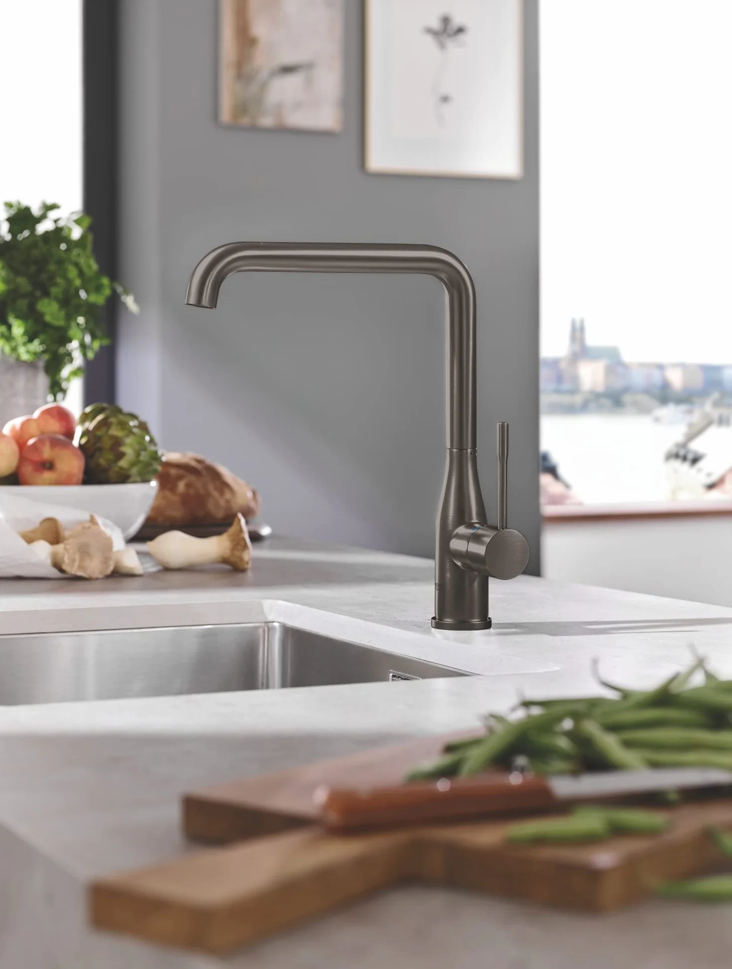 Grohe Essence nowa – OHM umywalka na statek SMTH B XL – twardy grafit