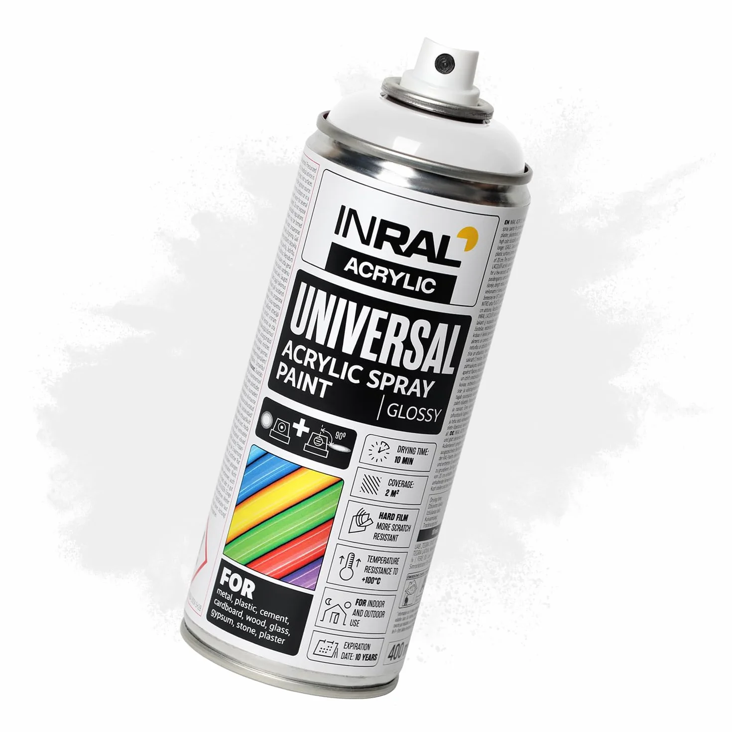 RAL9010 Farba w Sprayu Czysta Biel Błyszcząca 400 ml Wysokokryjąca Odporna na Deszcz