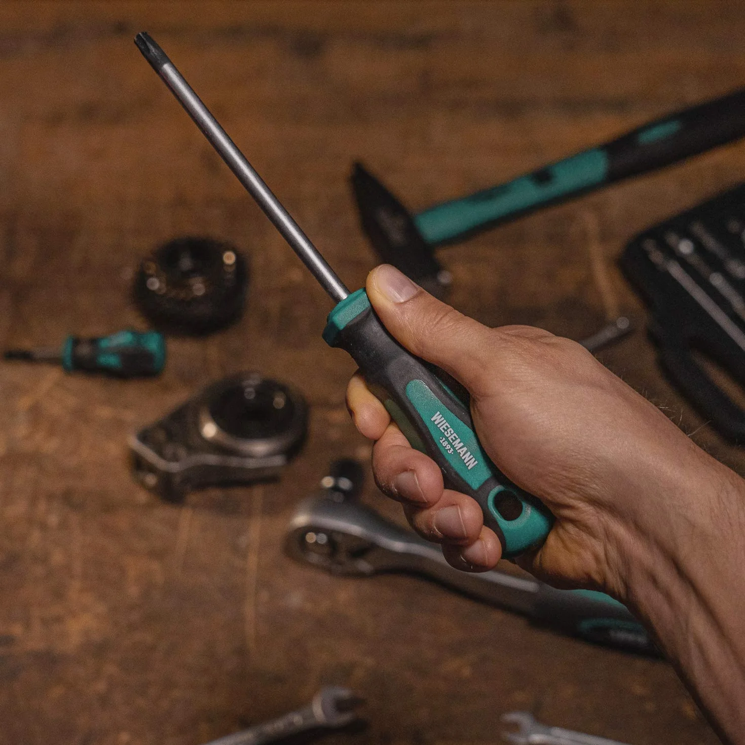 TX Zestaw wkrętaków do śrub Torx 6 szt. z końcówką ENSURE-Tip ze stali Q-50 firmy WIESEMANN 1893 I T10, T15, T20, T25, T30, T40 I Z magnetyczną końcówką I 81147